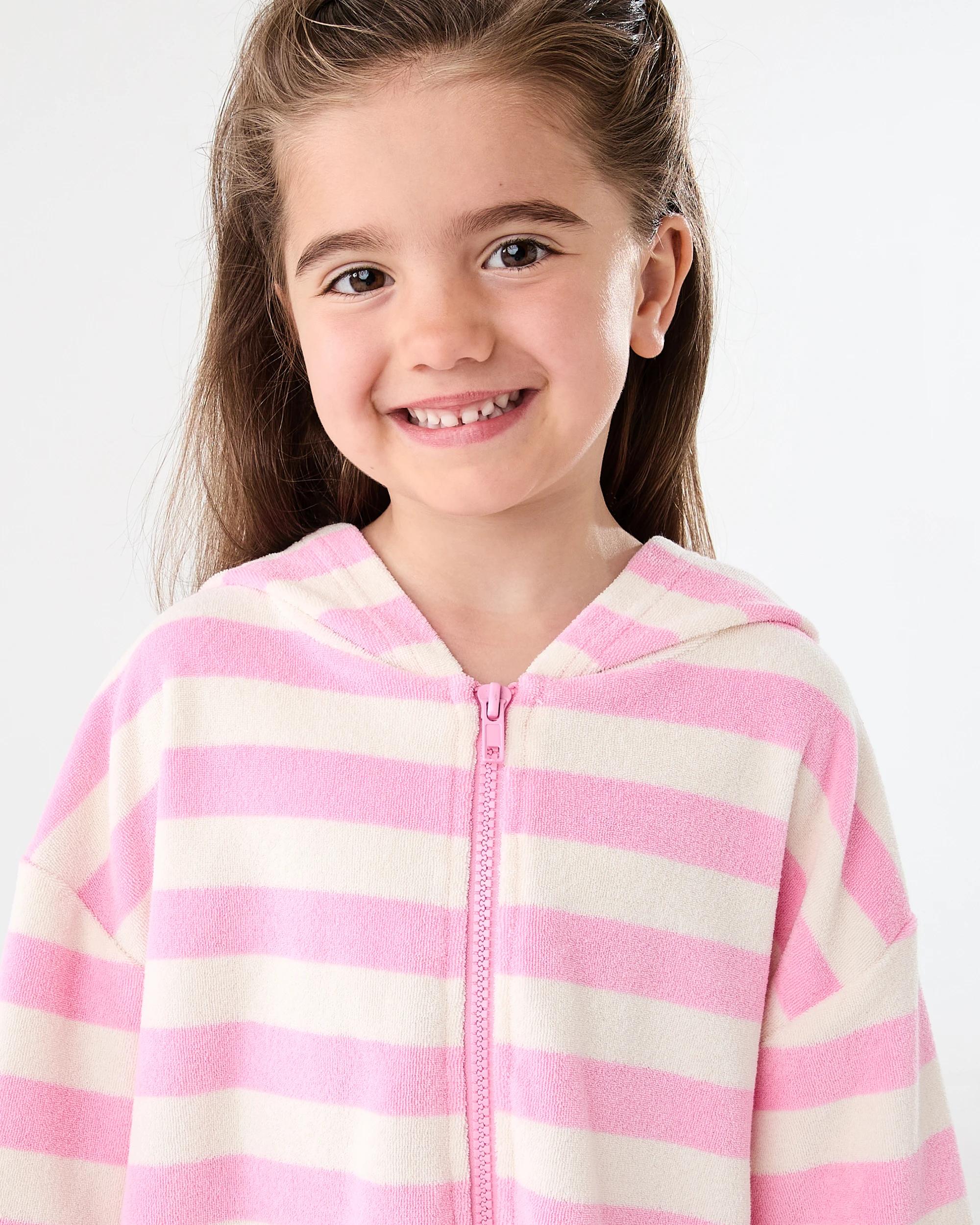 3 Terry Swim Cover Up Pink Strpe, 3 of 5