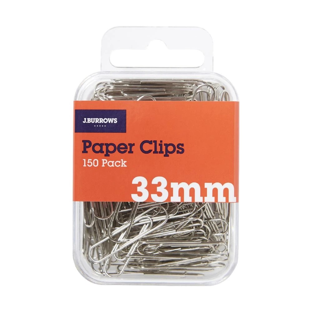 3 J.Burrows 33mm Paper Clips Silver 150 Pack, 3 of 3