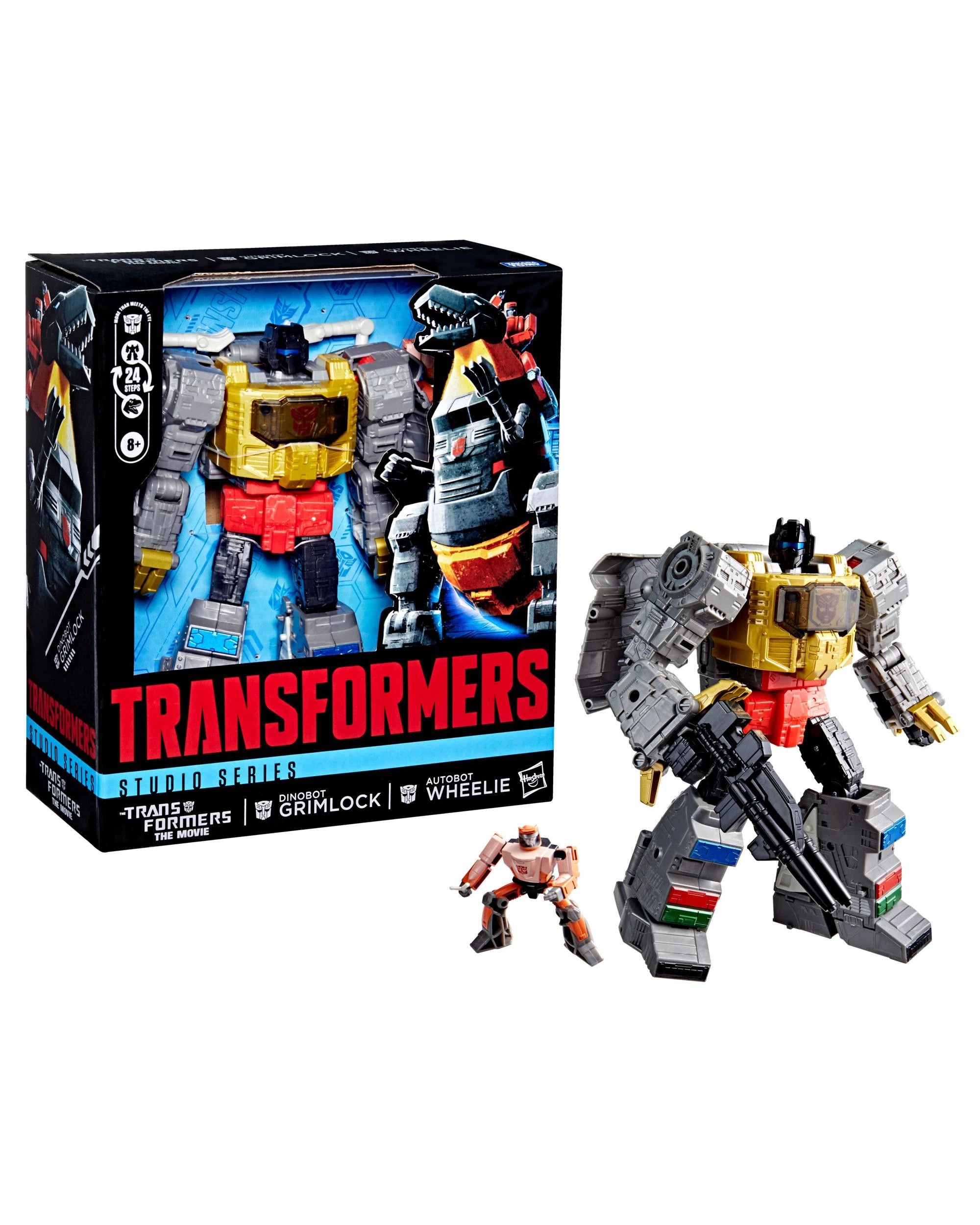 1 Transformers Studio Series Leader Class Transformers The Movie Dinobot Grimlock and Autobot Wheelie Action Figure, 1 of 5