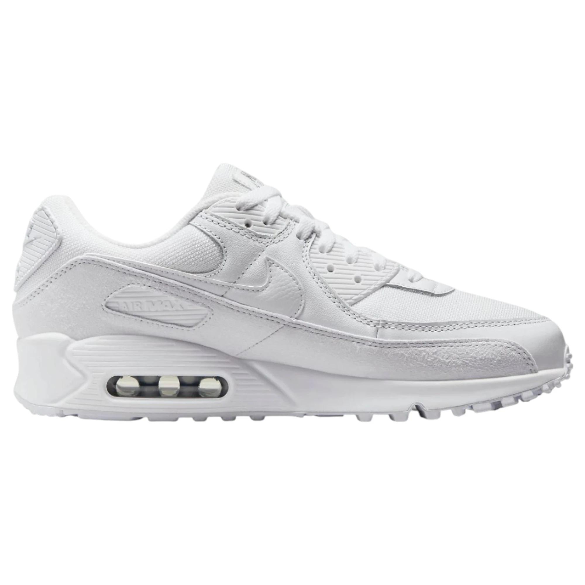 4 Nike Mens Air Max 90 Premium Triple White Athletic Shoes WHITE, 4 of 7