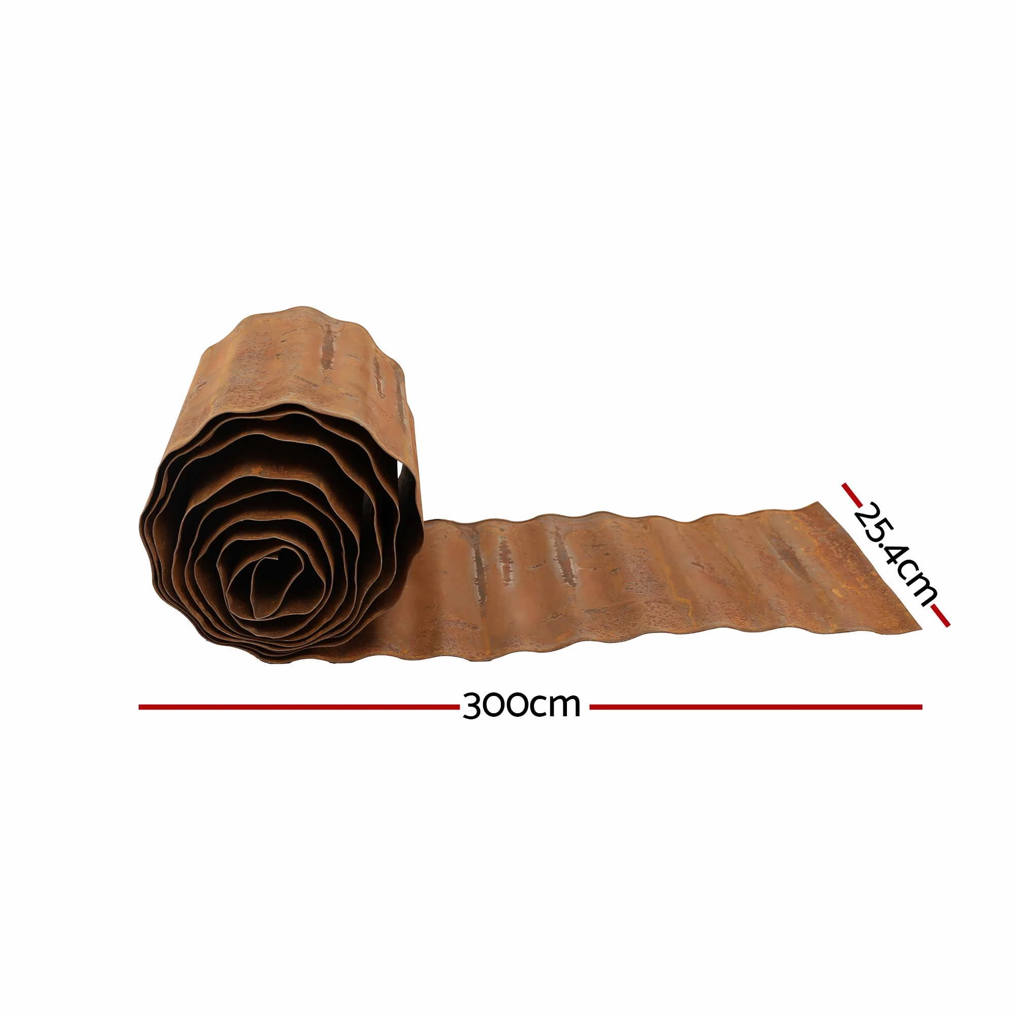 2 Green Fingers Garden Edging 10ft Metal Flexible Garden Border Corrugated Steel Lawn Edging - Red, 2 of 9
