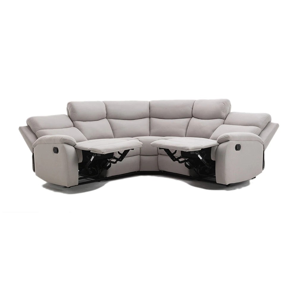 5 Foret 5 Seater Sofa Corner Lounge Recliner Footrest Bed Chaise Couch Fabric Grey Light, 5 of 9