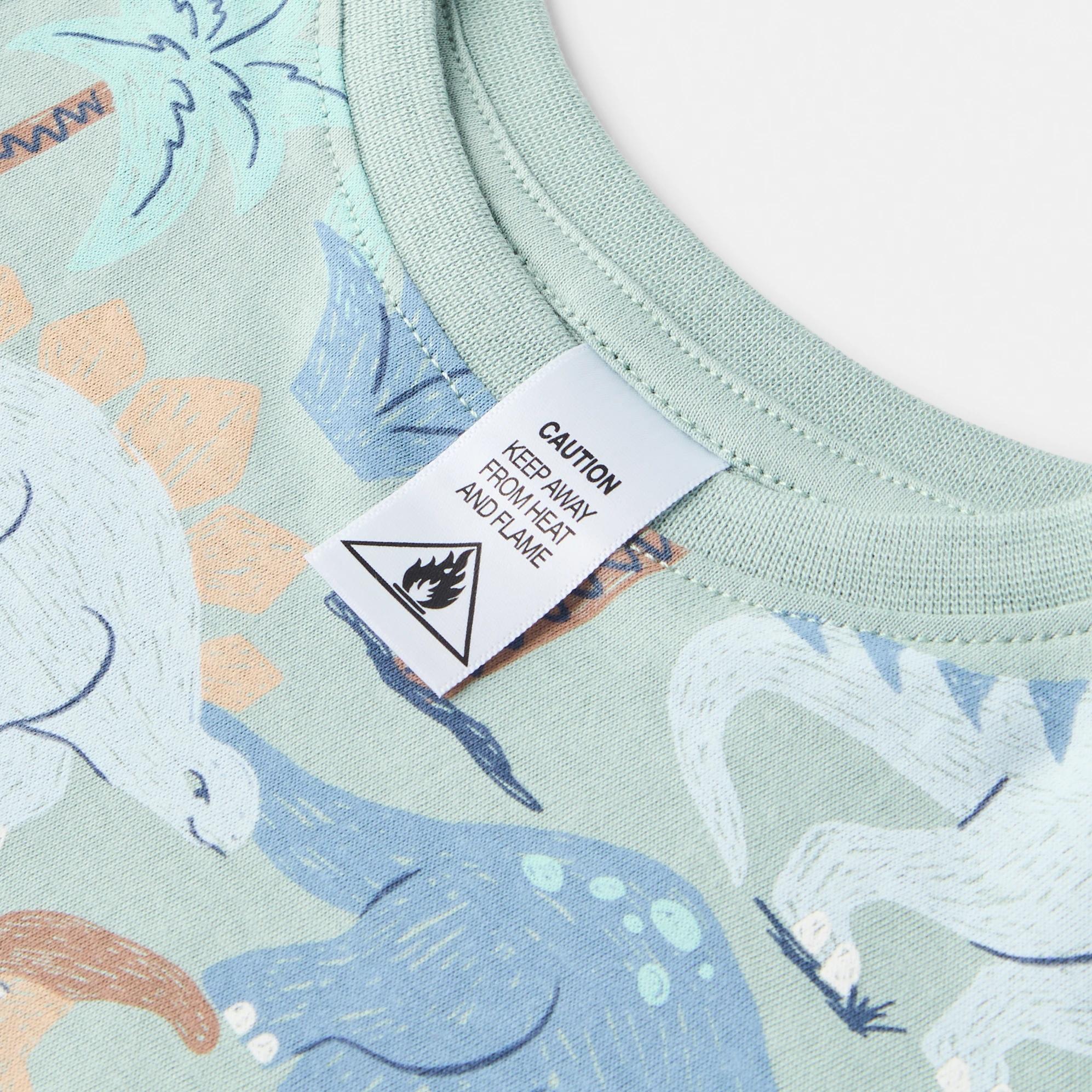 6 Short Sleeve Jersey Pyjama Set BLUE DINO, 6 of 7