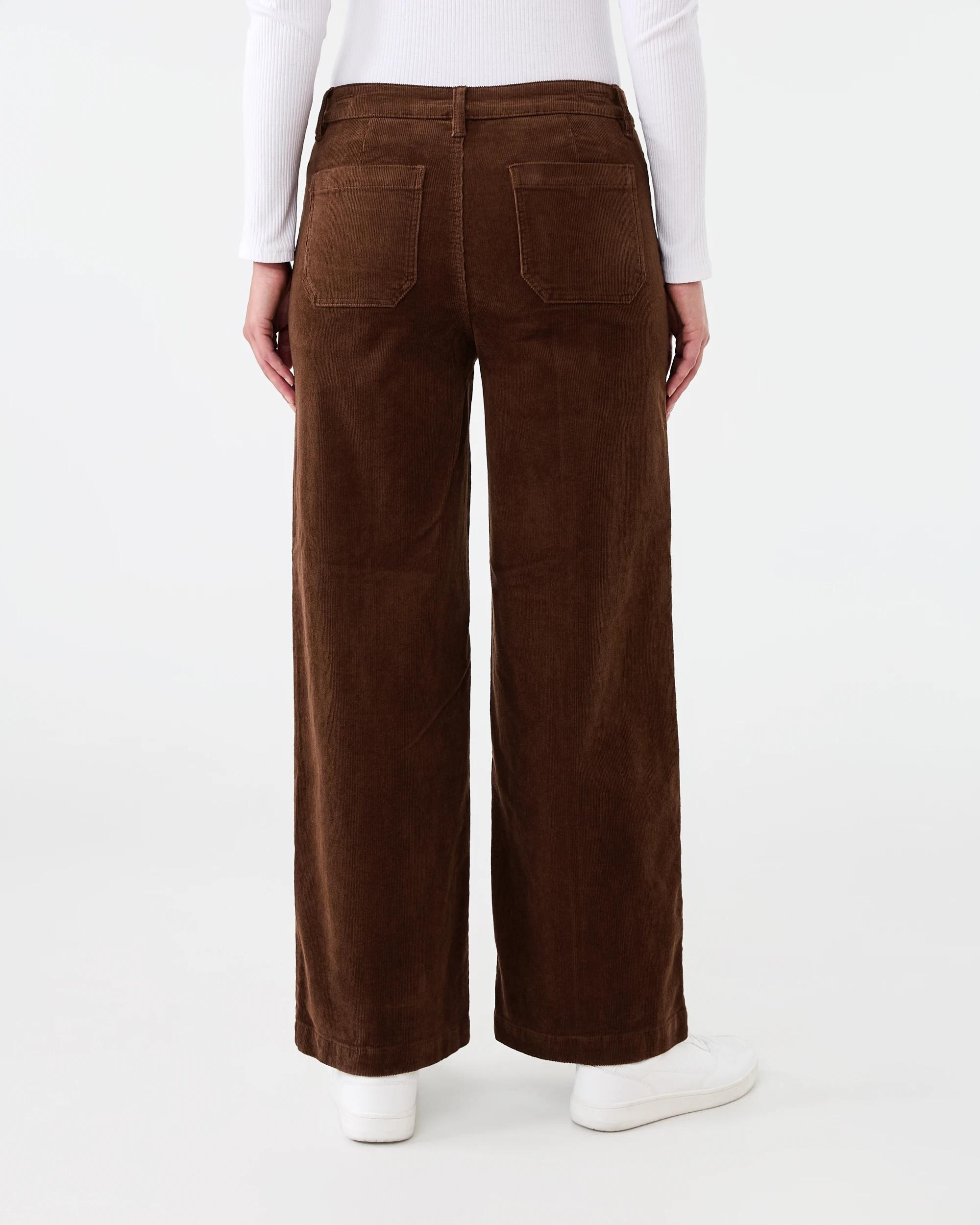 3 Pocket Front Wide Leg Corduroy Pants Brn Ptrdge, 3 of 8
