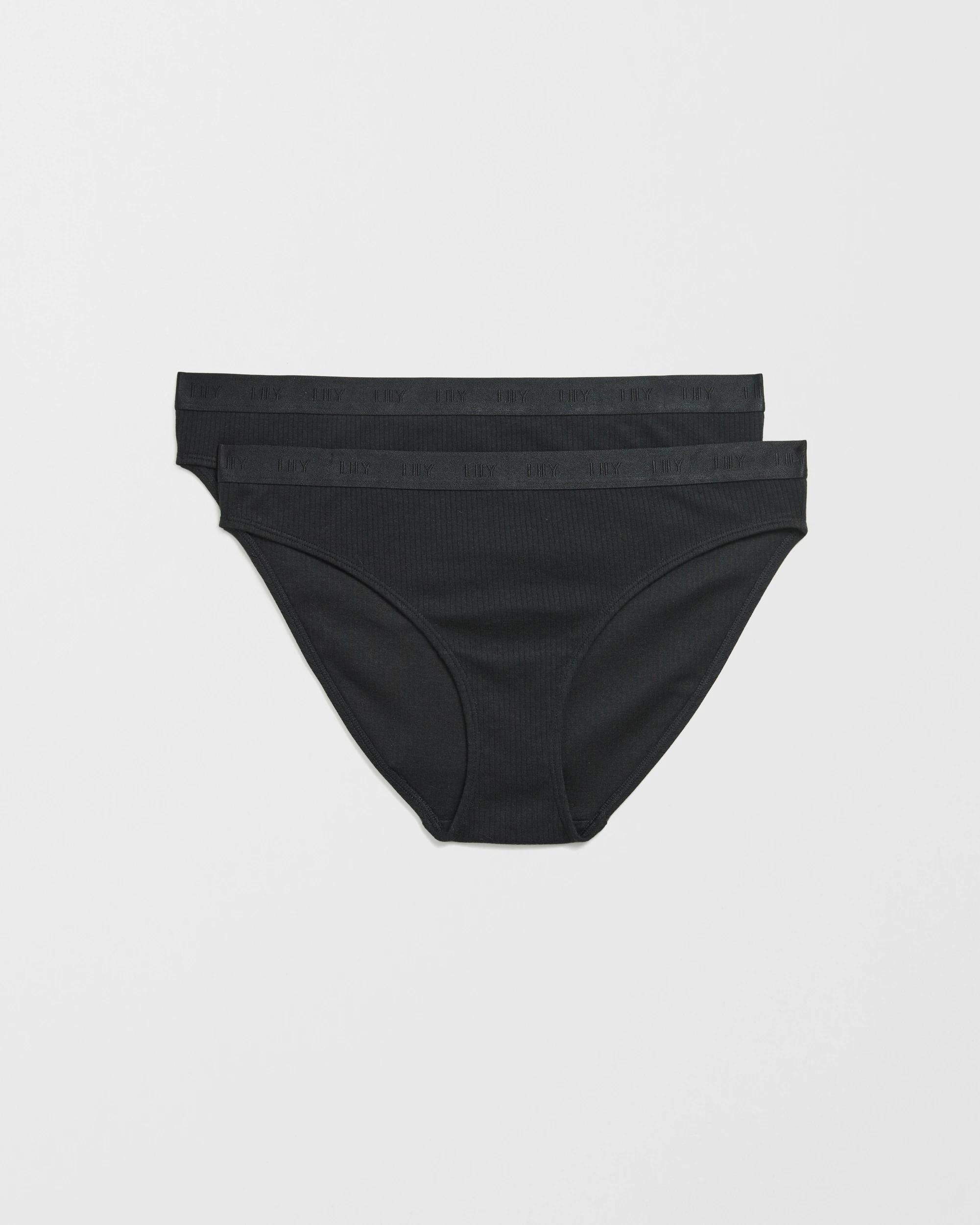 1 Lily Loves Organic Cotton 2 Pack Bikini Briefs BLACK, 1 of 4