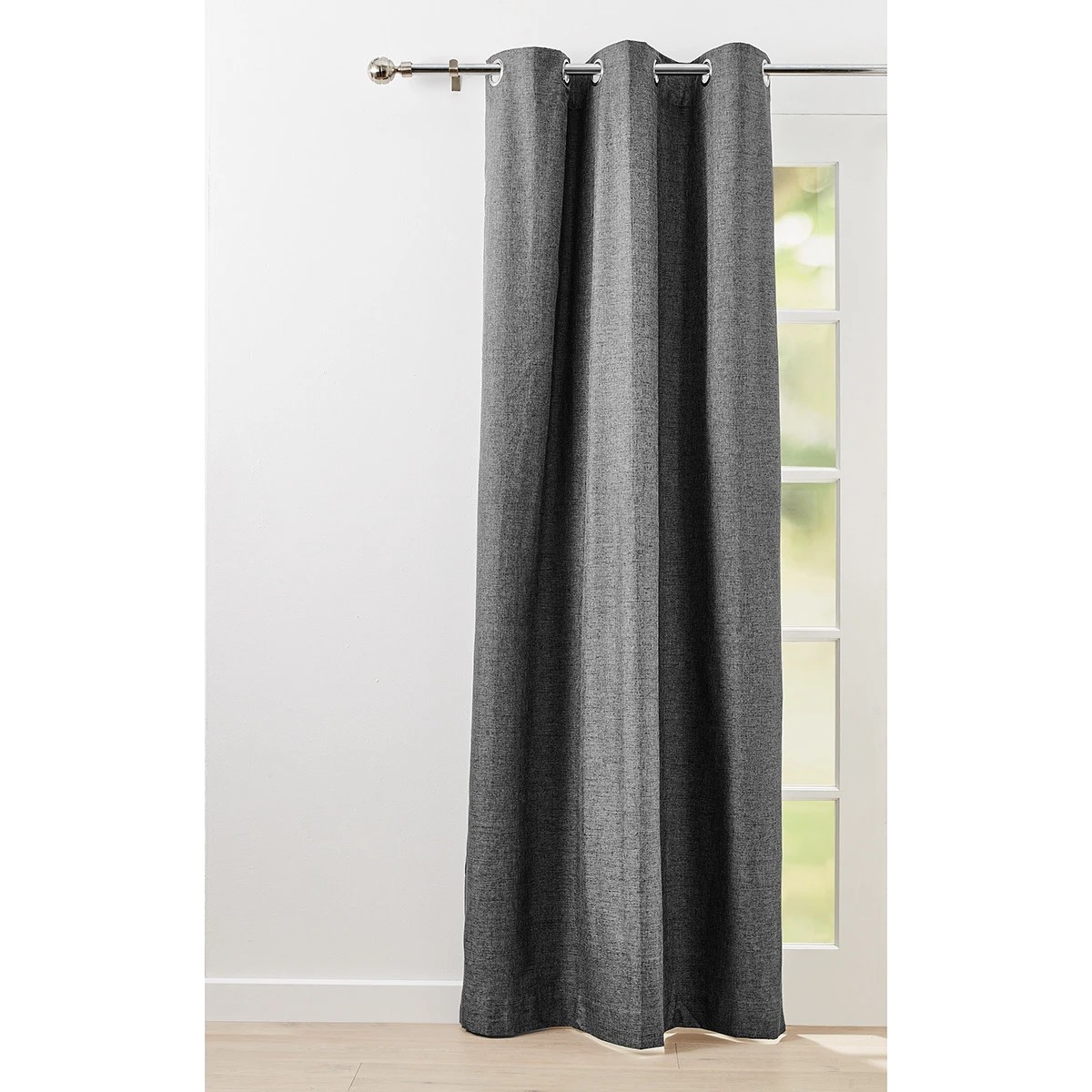 1 Monaco Eyelet Block Out Curtain - Pepper, 1 of 8