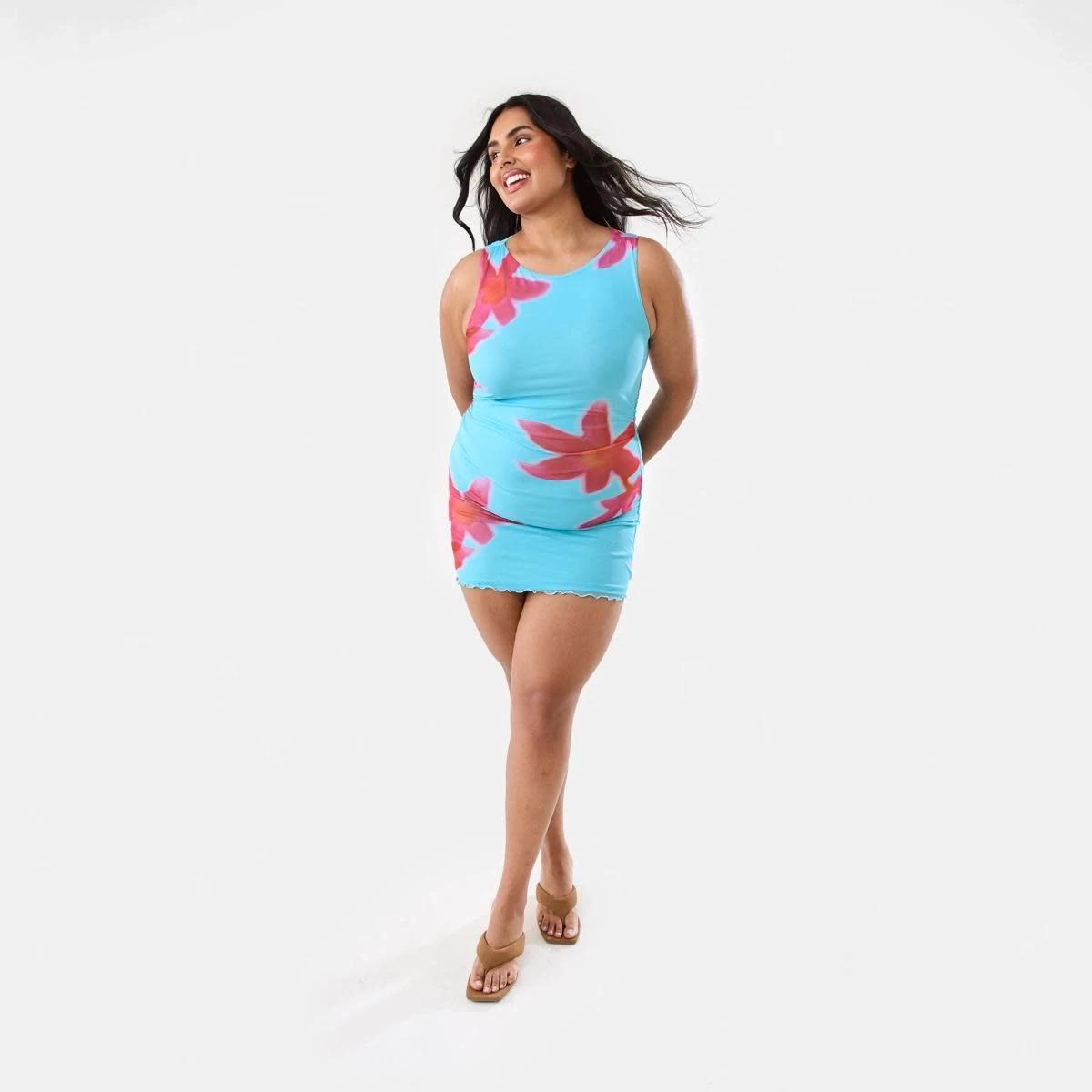4 Sleeveless Mesh Mini Dress HOT TROP CLEAR AQUA, 4 of 10