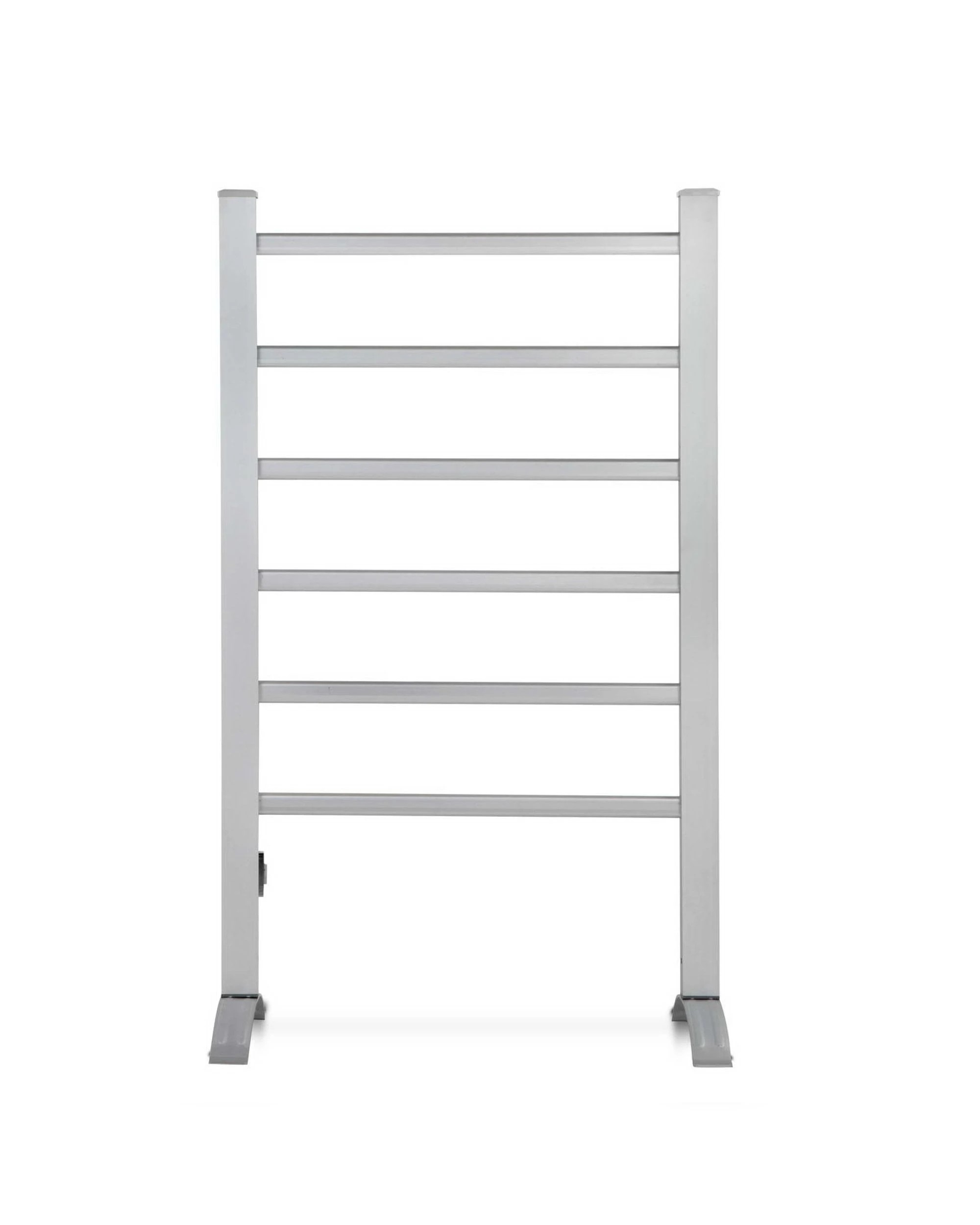3 Devanti Electric Heated Towel Rail Rack 6 Bars Freestanding Clothes Dry Warmer - Silver, 3 of 7