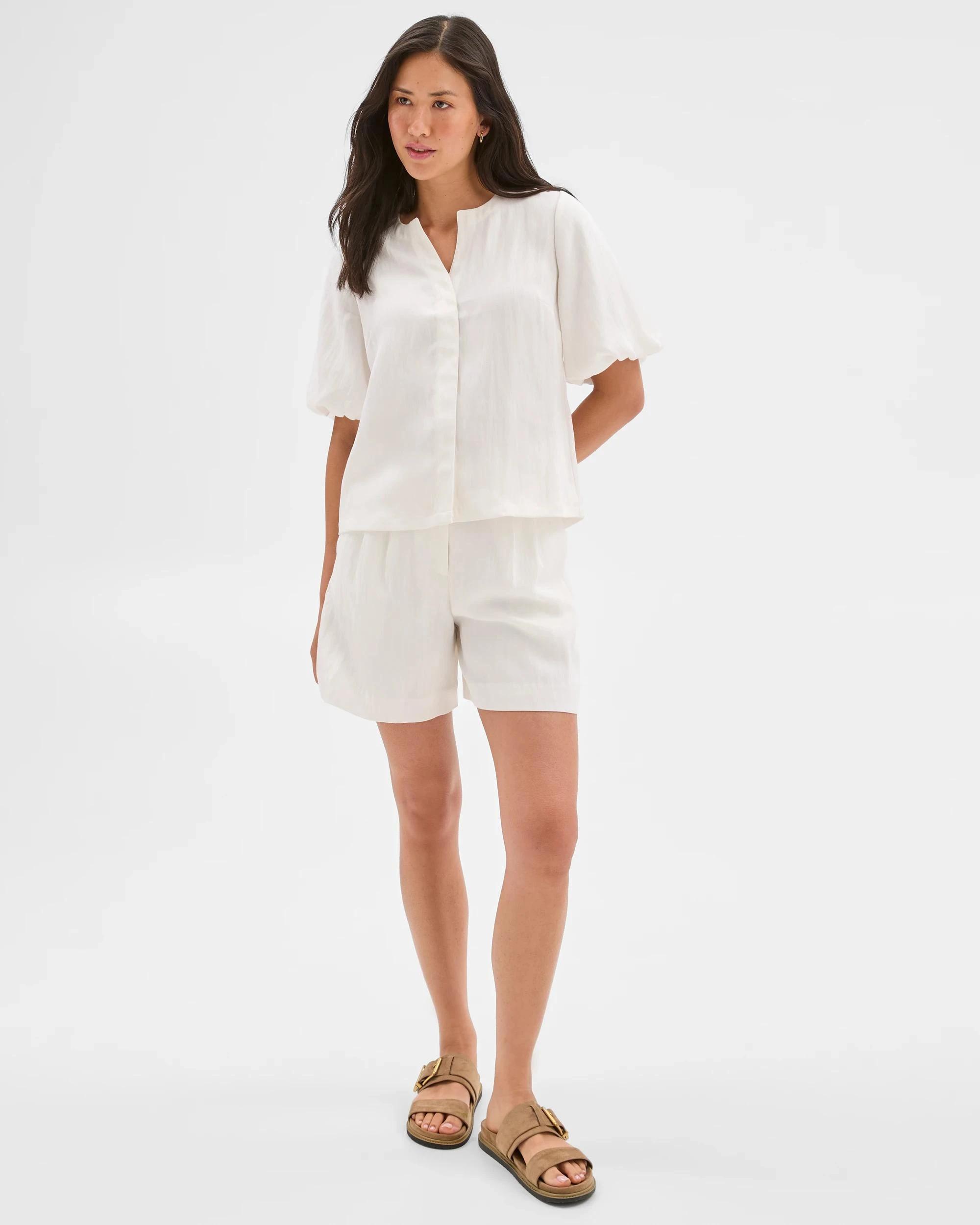 1 Puff Sleeve Blouse - Preview CLOUD DANCER, 1 of 6