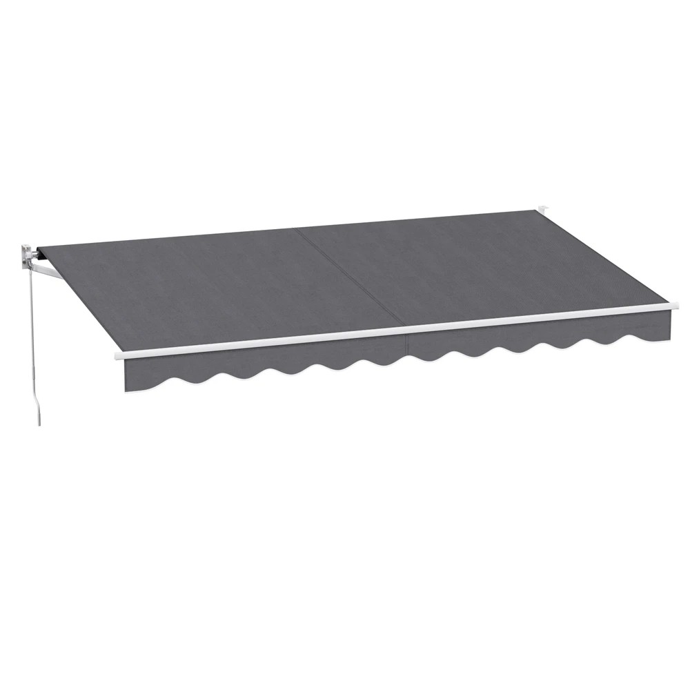 1 Instahut Retractable Folding Arm Awning Manual Sunshade 4.5Mx2.5M - Grey, 1 of 6
