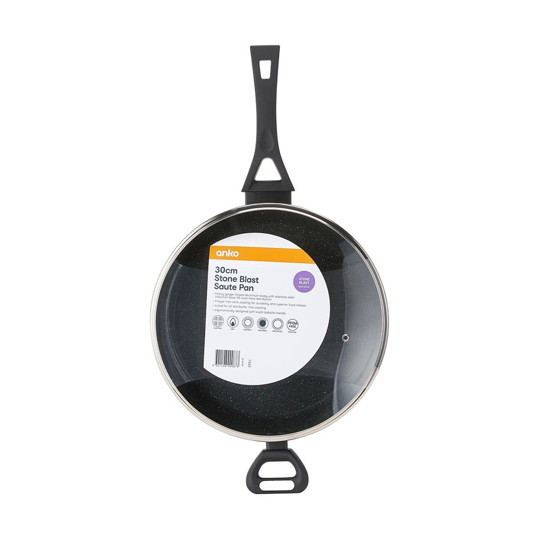 7 30cm Stone Blast Saute Pan - Black, 7 of 7