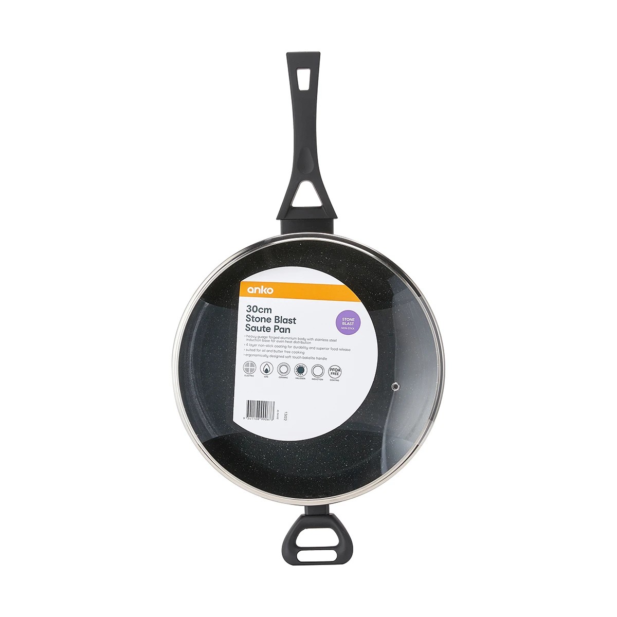 7 30cm Stone Blast Saute Pan - Black, 7 of 7