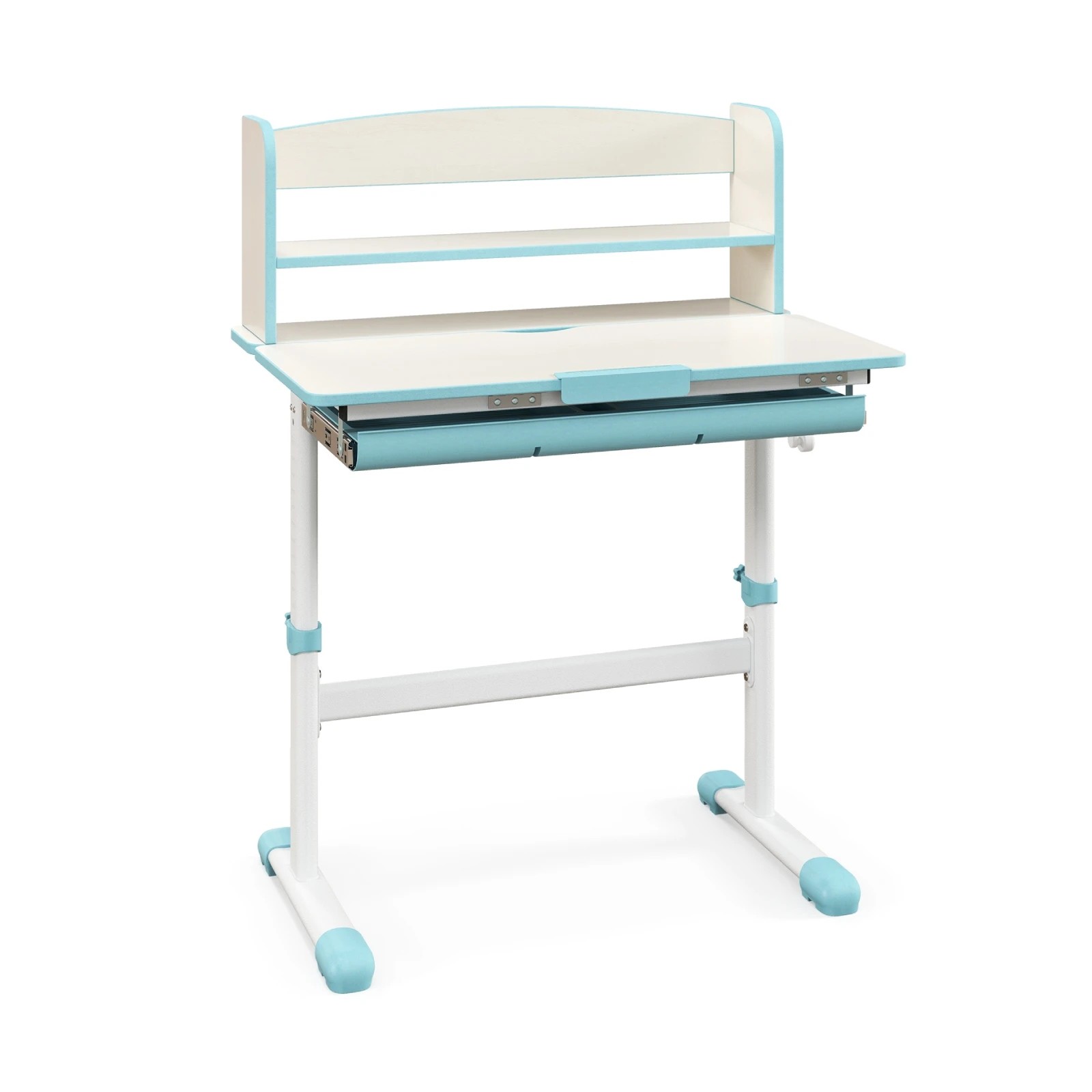 1 Costway Study Desk Height Adjustable Writing Table - Blue, 1 of 3