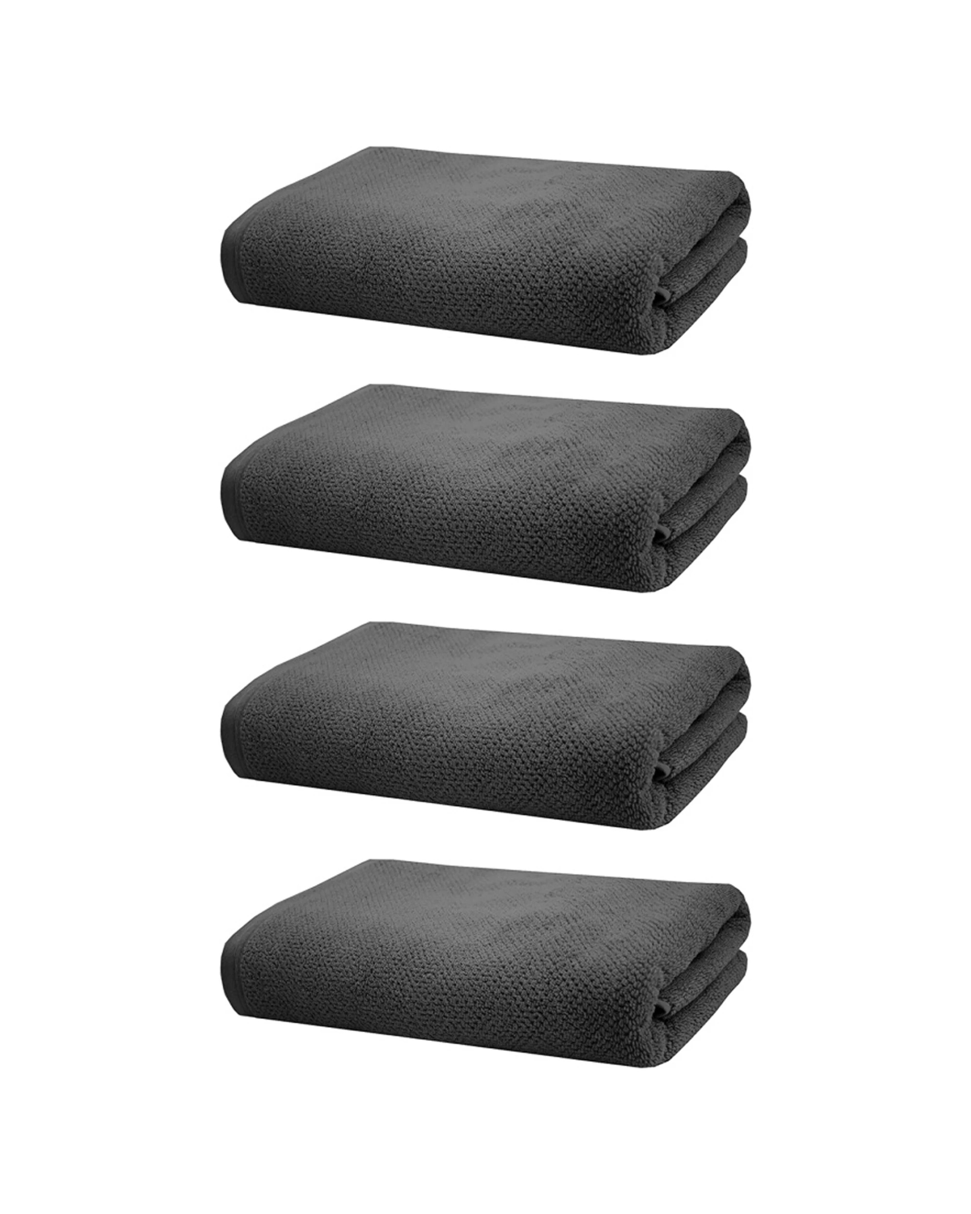 1 Bambury Angove 600gsm Soft Absorbent Cotton Bath Towel 4PK 70x140cm - Charcoal, 1 of 7