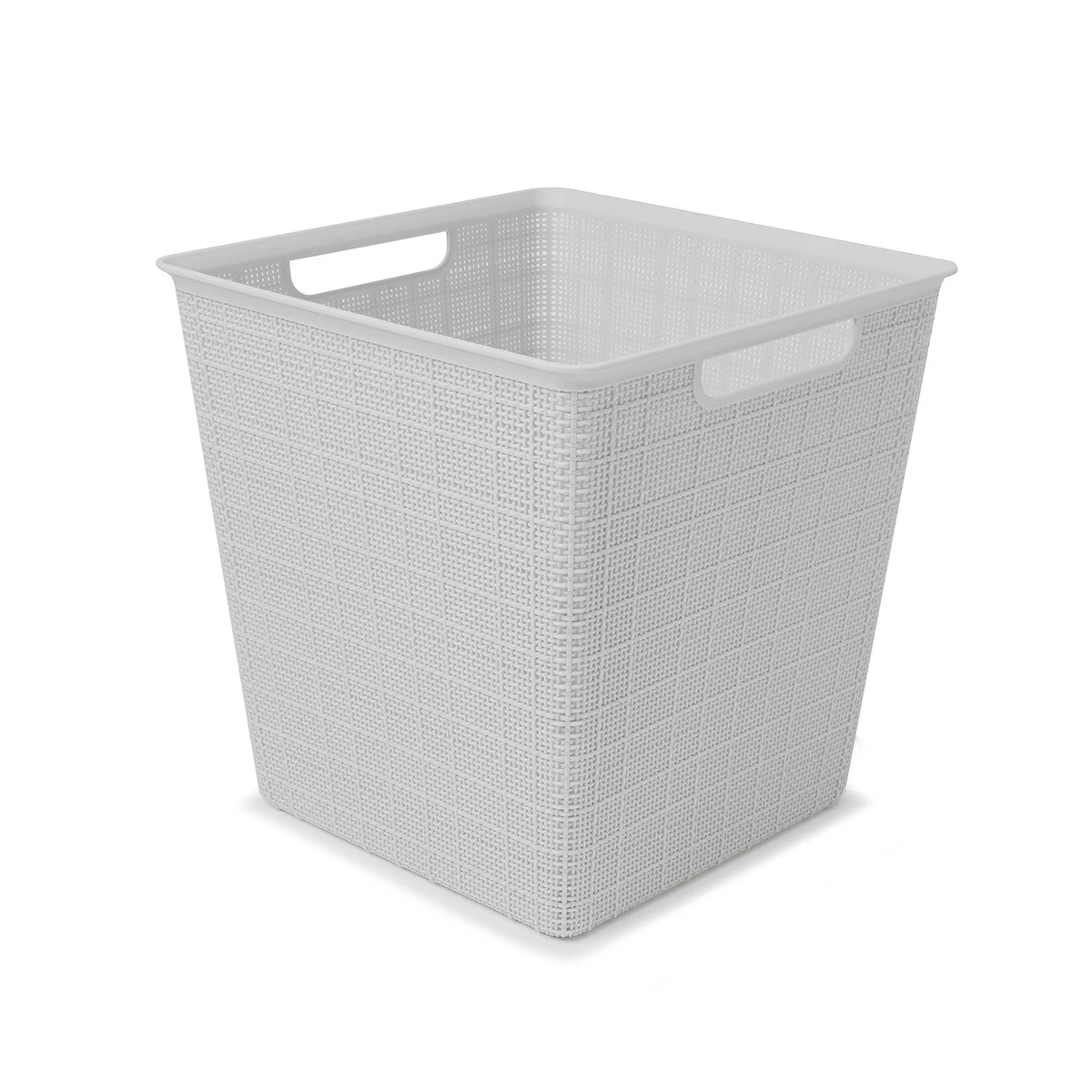 2 15.5L Square Linen Weave Basket - Grey, 2 of 7