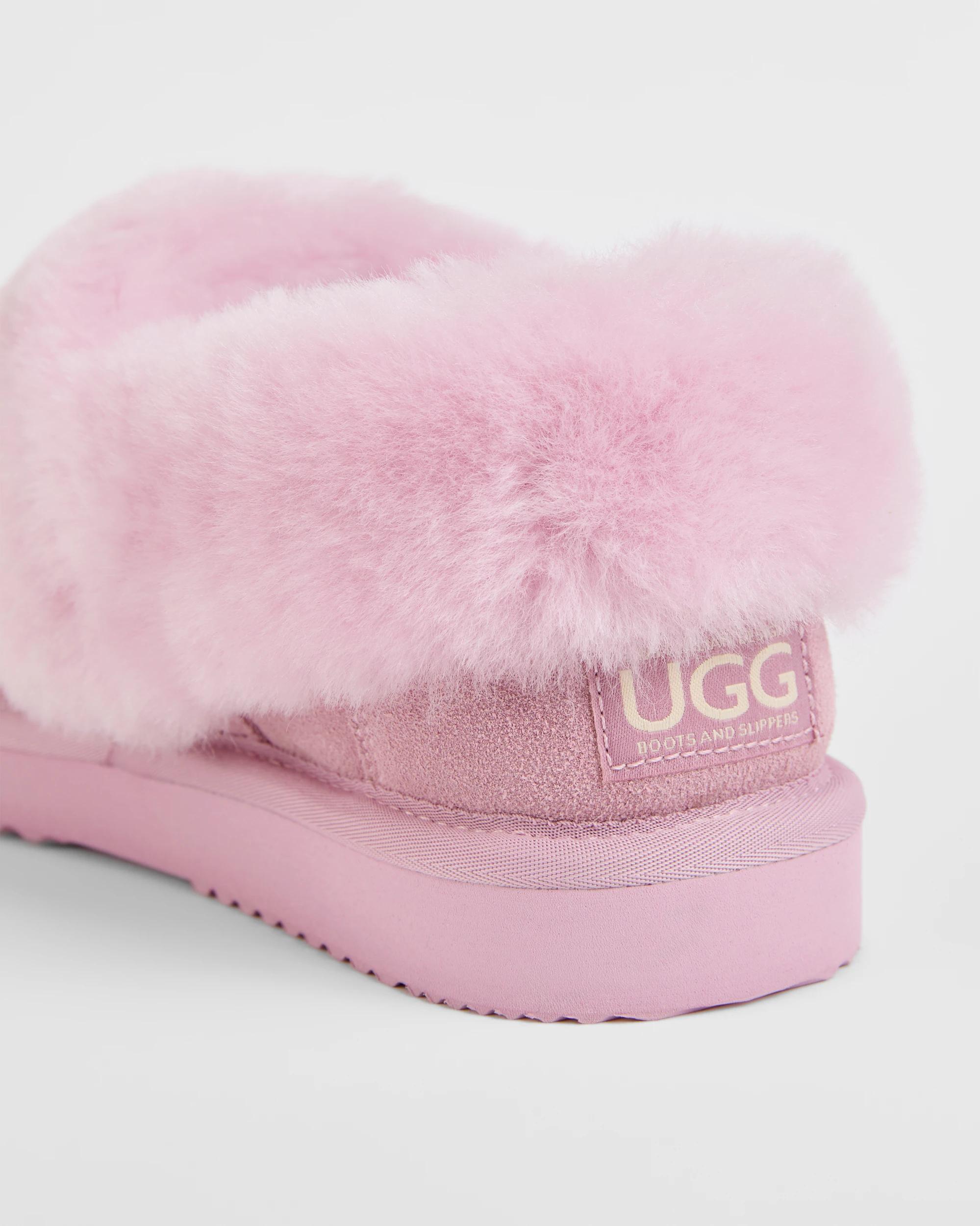 3 Australian Design Ugg Boots and Slippers Australian Design UGG Leather and Sheepskin Closed Toe Slippers PINK, 3 of 4