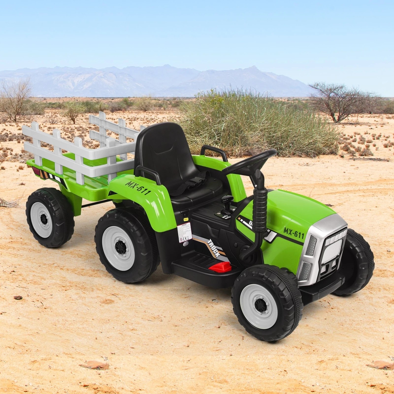 9 Alfordson Kids Ride On Car Tractor 12V Electric Toy Vehicle Child Toddlers - Green, 9 of 10