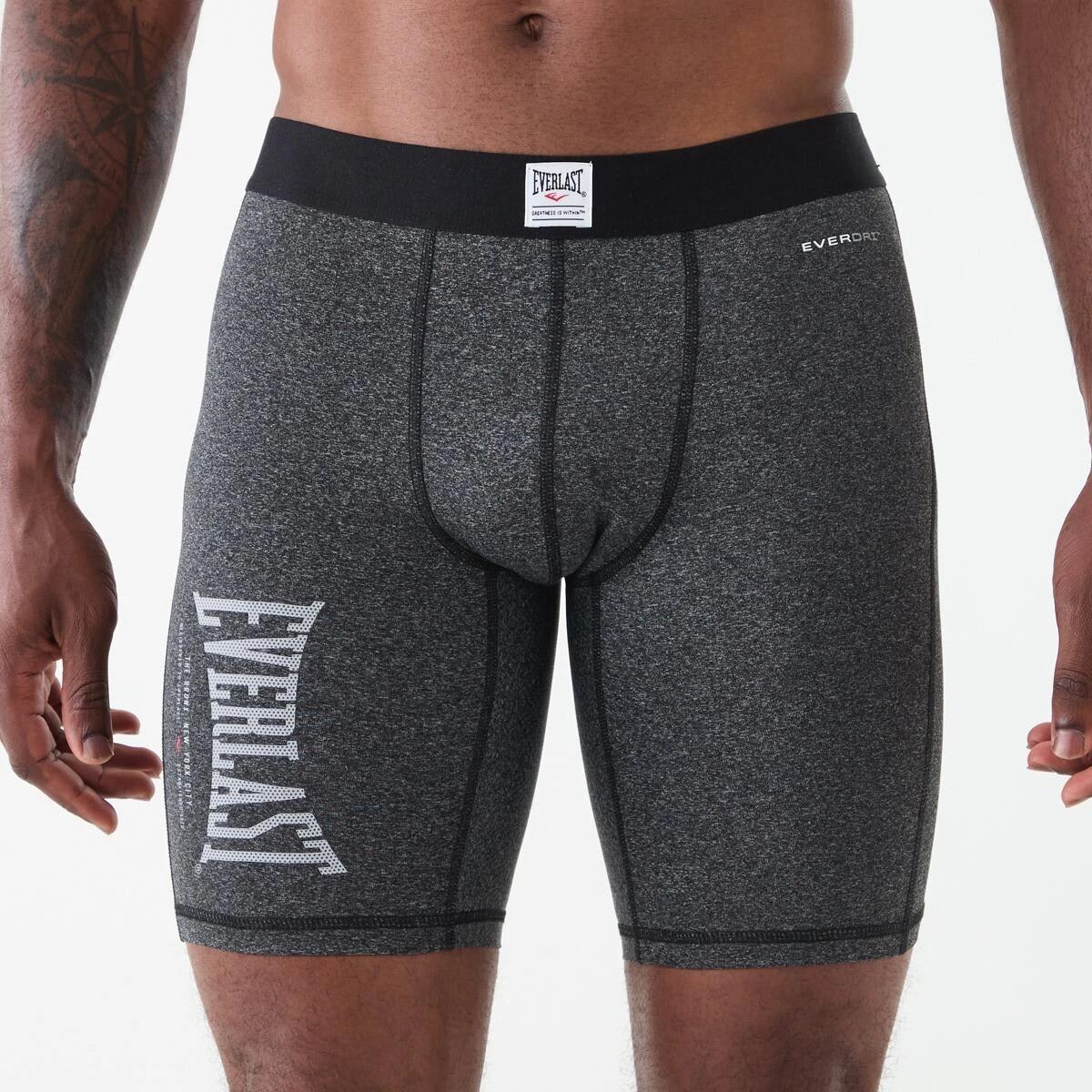 1 Everlast Mens Long Leg Performance Trunks Char Marle, 1 of 6