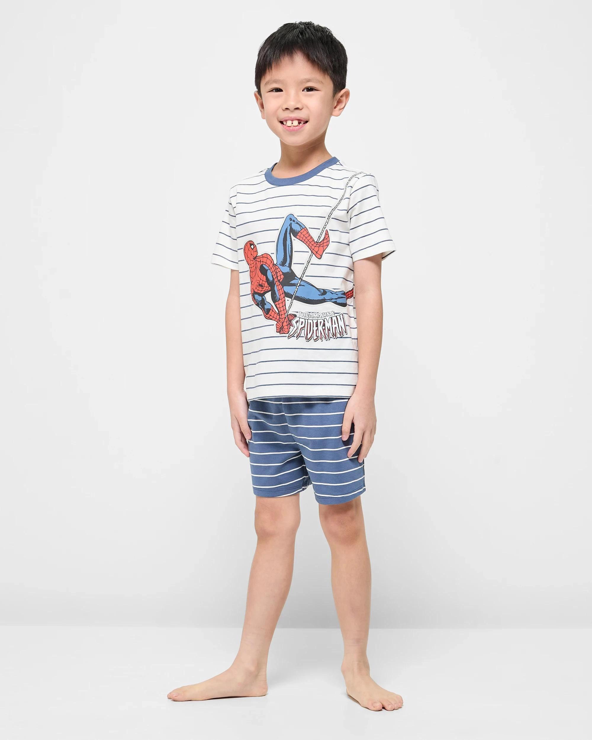 2 Spider-Man Younger Kids Australian Cotton Print Pyjama Set 2 Pack BLUE, 2 of 4