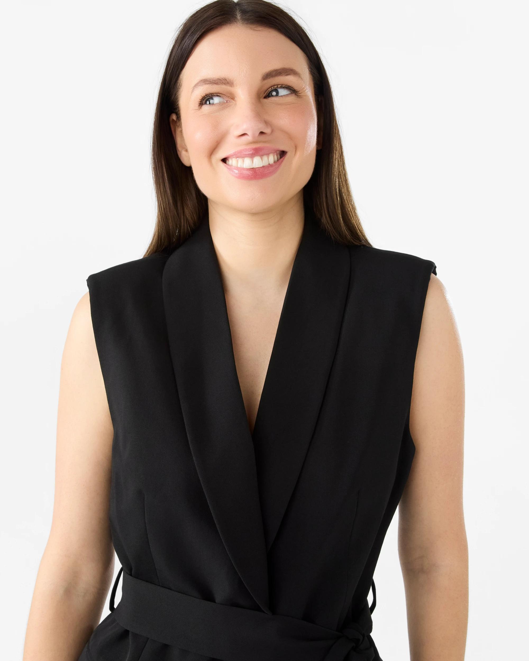 4 Sleeveless Tailored Jacket Black, 4 of 6
