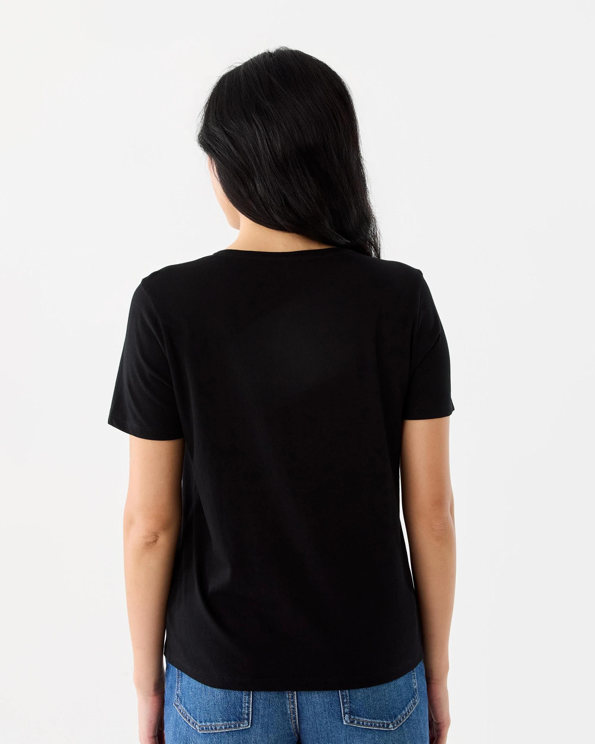 3 Short Sleeve Basic T-shirt Black, 3 of 5