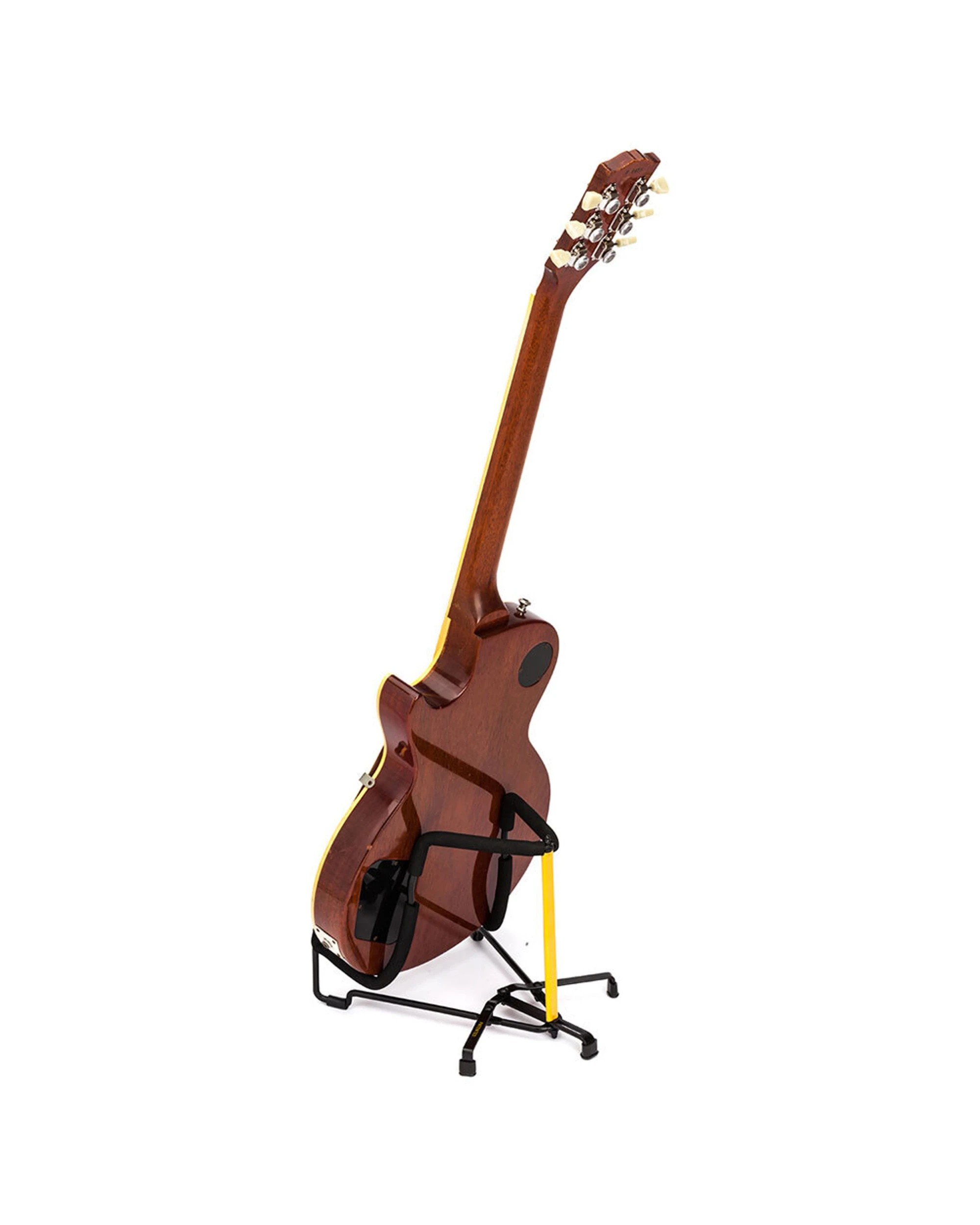 3 Hercules Travelite Fold Away Electric Guitar & Bass Stand Holder Foldable Rack - Black, 3 of 4