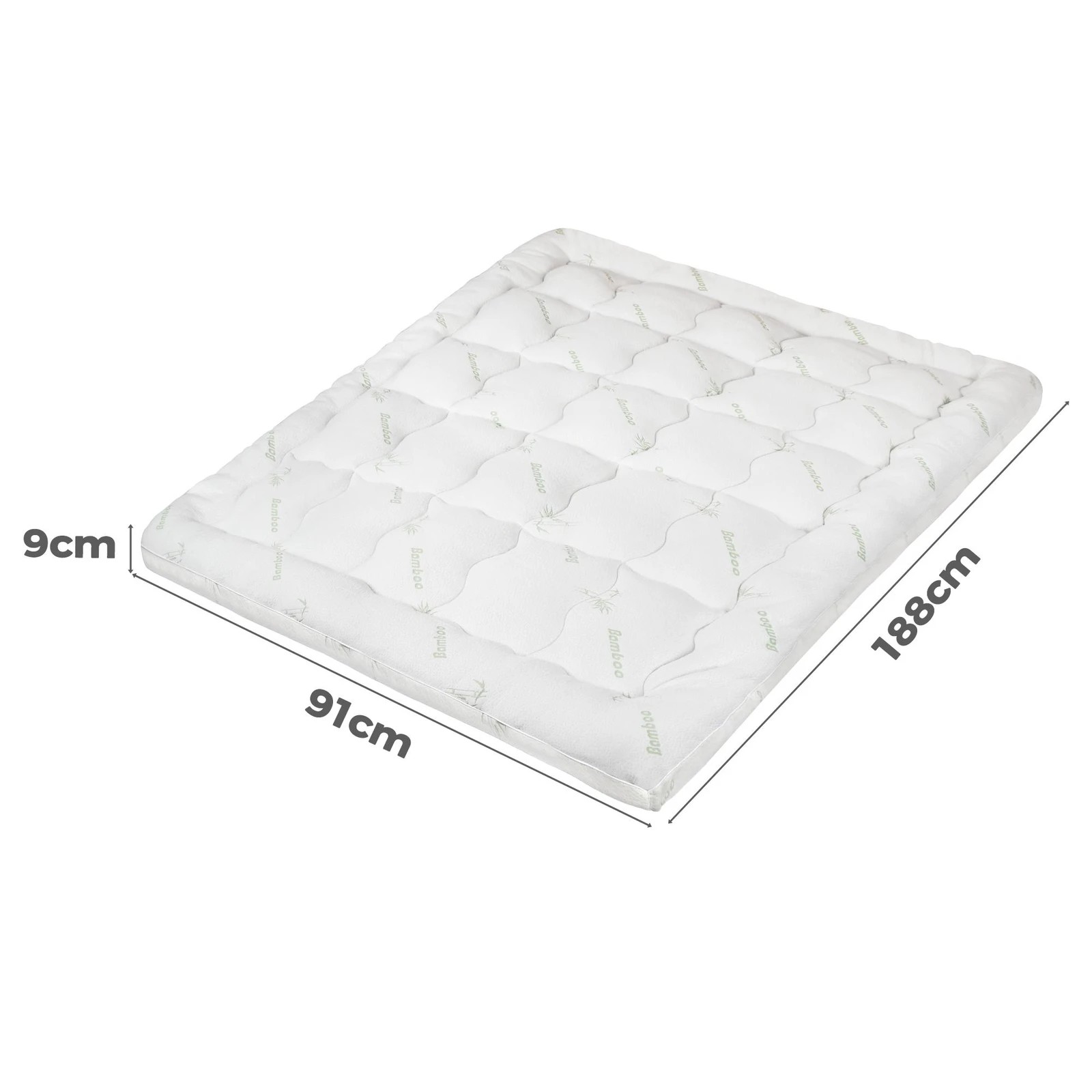 4 Starry Eucalypt Bamboo Fibre Pillowtop Mattress Topper Underlay Pad 9cm - Single Bed, 4 of 6