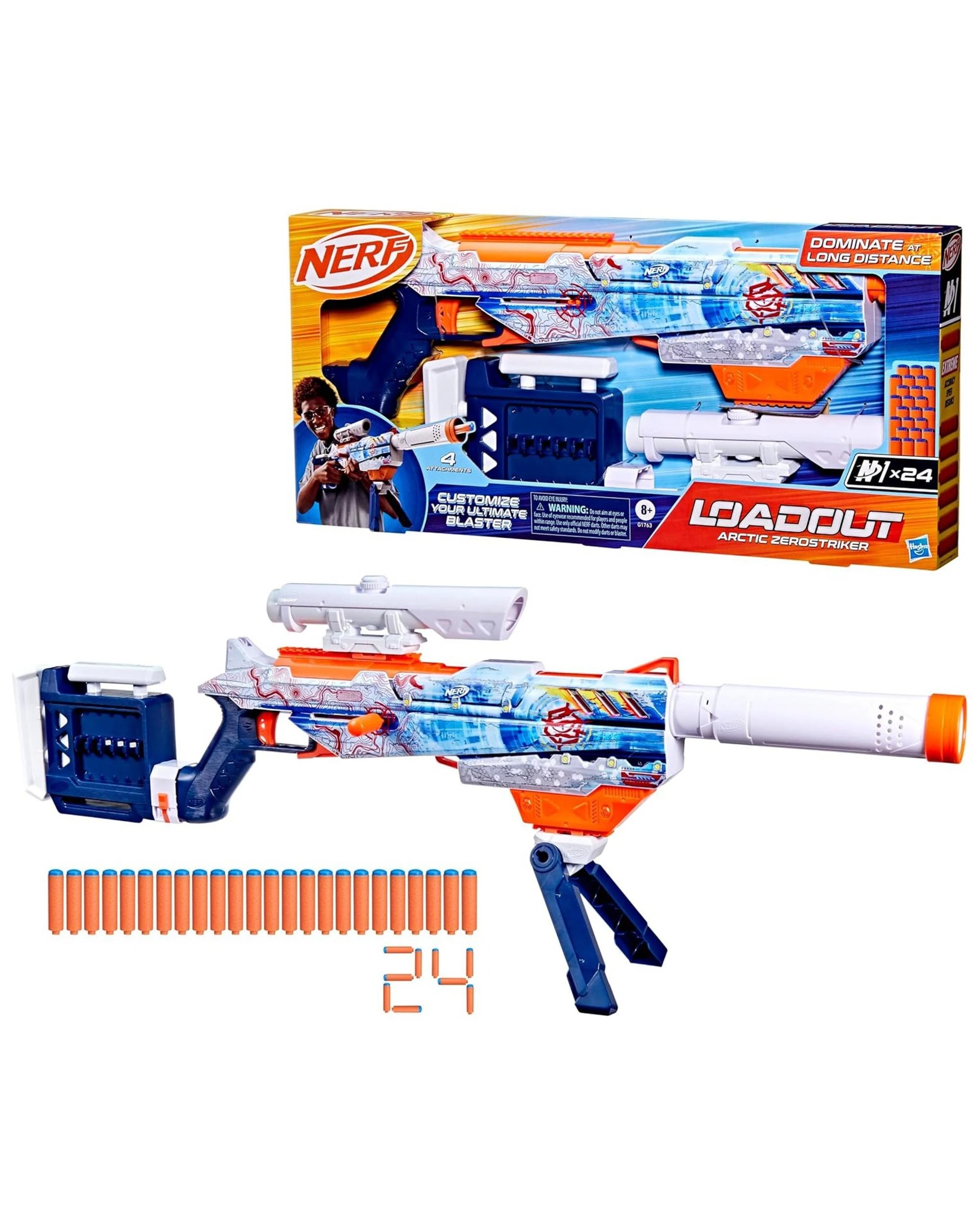 1 NERF Loadout Arctic Zerostriker Dart Blaster, 1 of 7