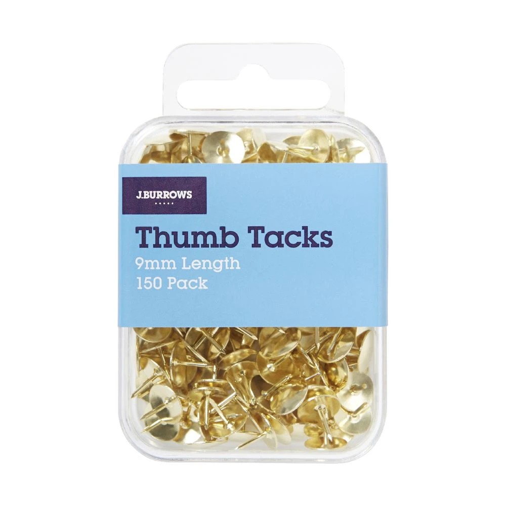 3 J.Burrows Thumb Tacks Gold 150 Pack, 3 of 3