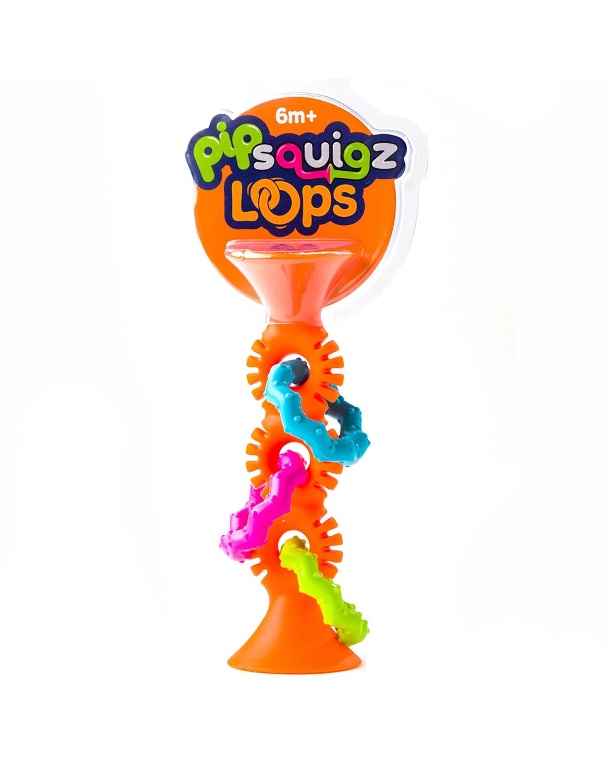 3 Fat Brain Toy Co PipSquigz Loops Sensory Toy Silicone Suction Cups - Orange, 3 of 8