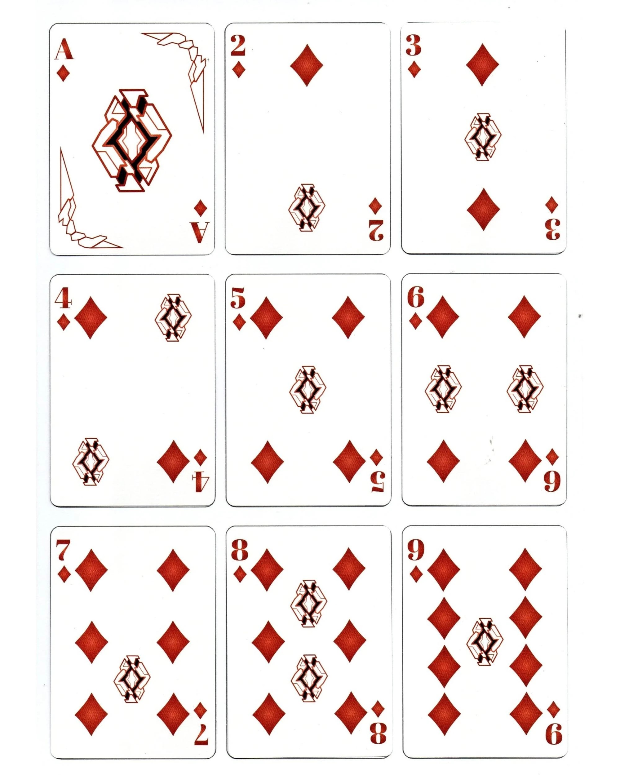 9 Bicycle Gundam Unicorn Playing Cards, 9 of 9
