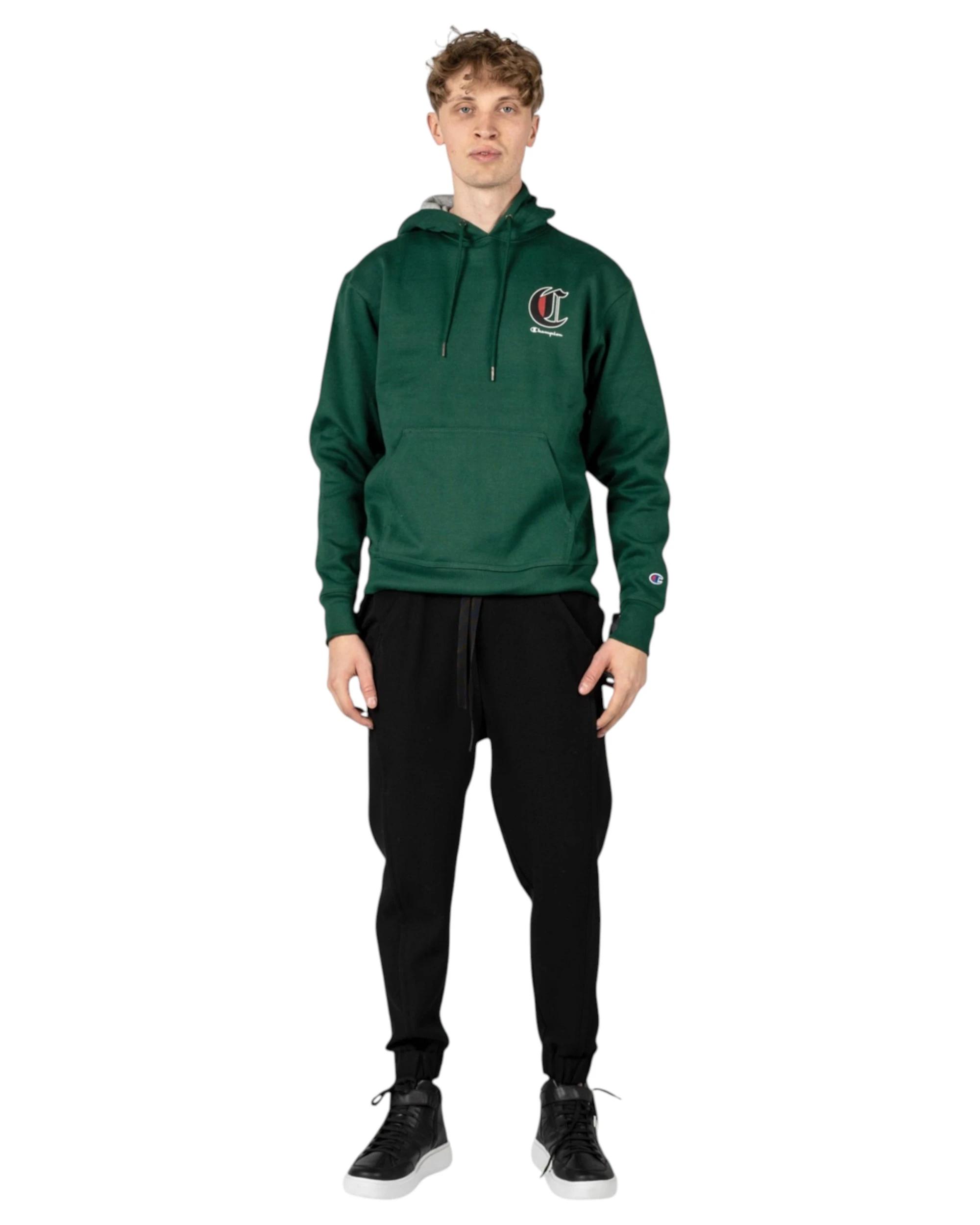 8 Champion Mens Powerblend Forest Peak Green Graphic Hoodie GREEN, 8 of 8