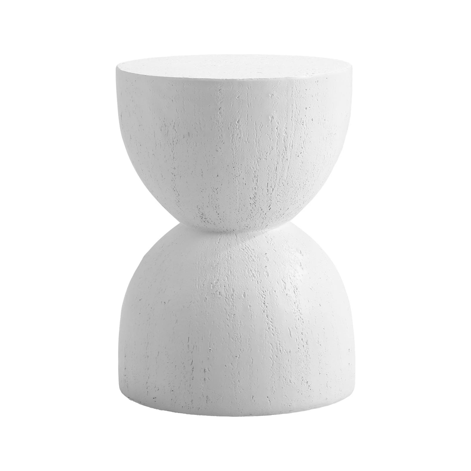 1 Oikiture Coffee Side Table Bedside End Stone Stool Stand Outdoor Indoor
 - White, 1 of 8