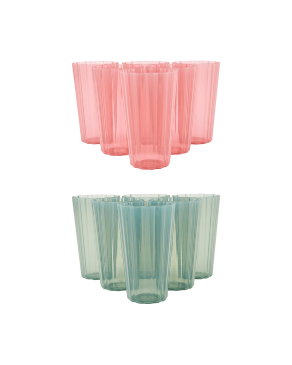 6 Piece Reusable Scalloped Tumblers - Assorted