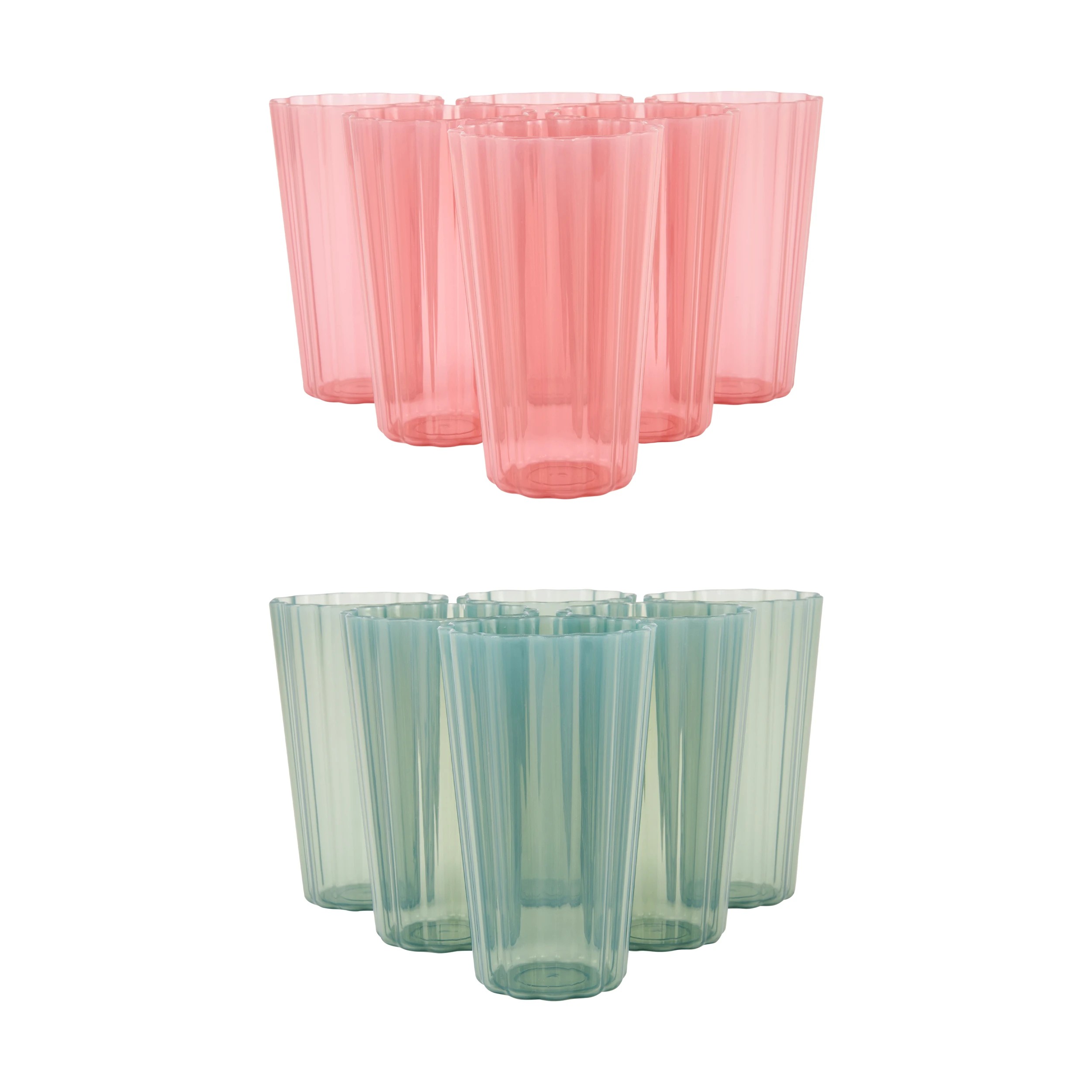 1 6 Piece Reusable Scalloped Tumblers - Assorted, 1 of 4
