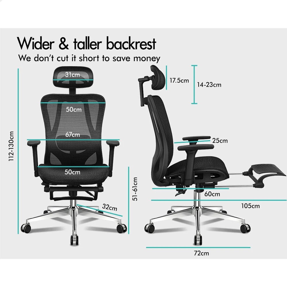 9 Alfordson Gaming Chair Office Massage Seat Racing Footrest Executive - Blue, 9 of 10