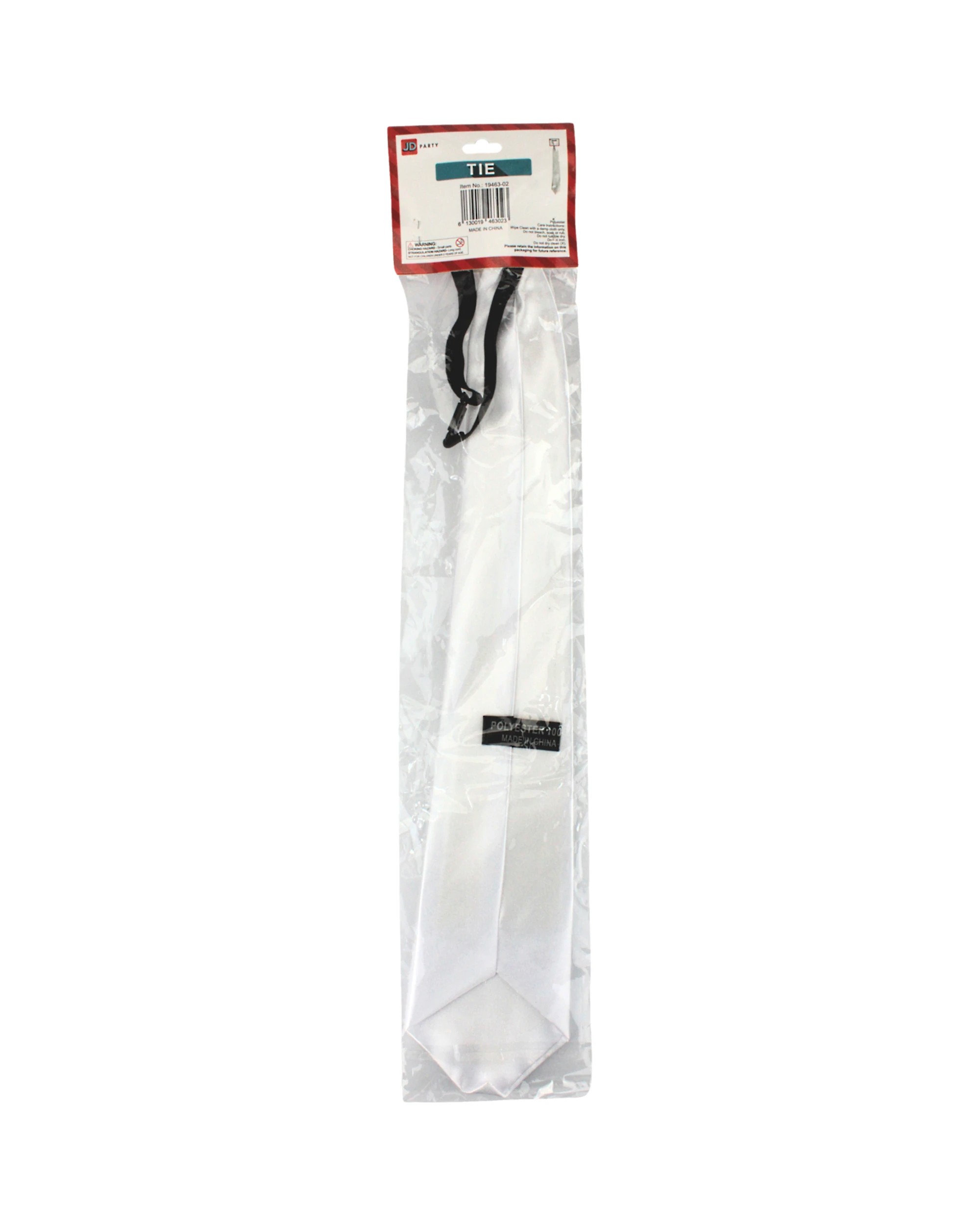 3 JD Party Party Tie - White, 3 of 3
