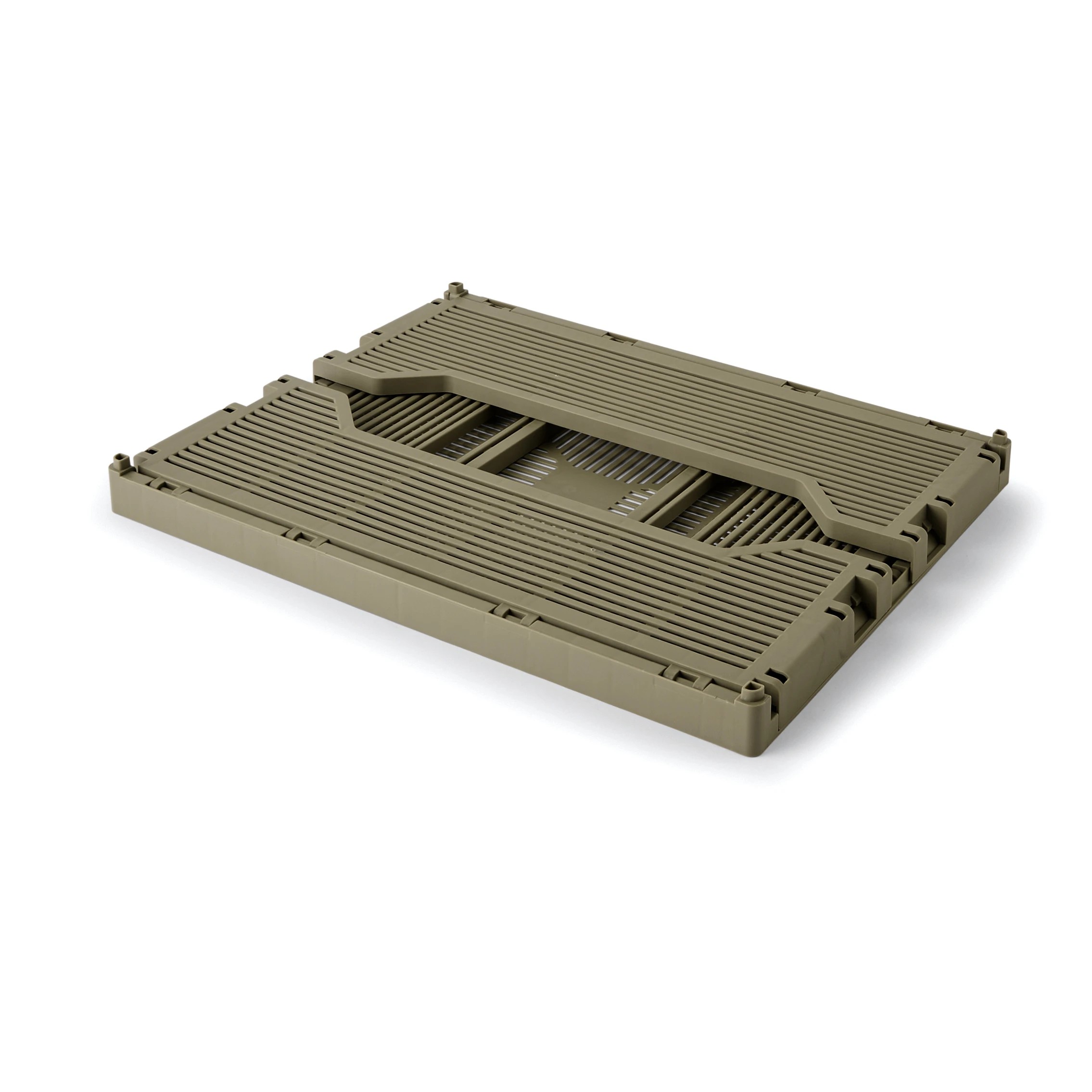 5 13L Linear Collapsible Crate - Medium, Green, 5 of 5