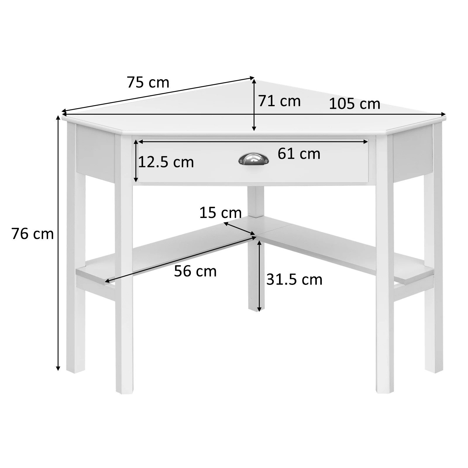 2 Costway Corner Computer Desk Home Office Table - White, 2 of 3