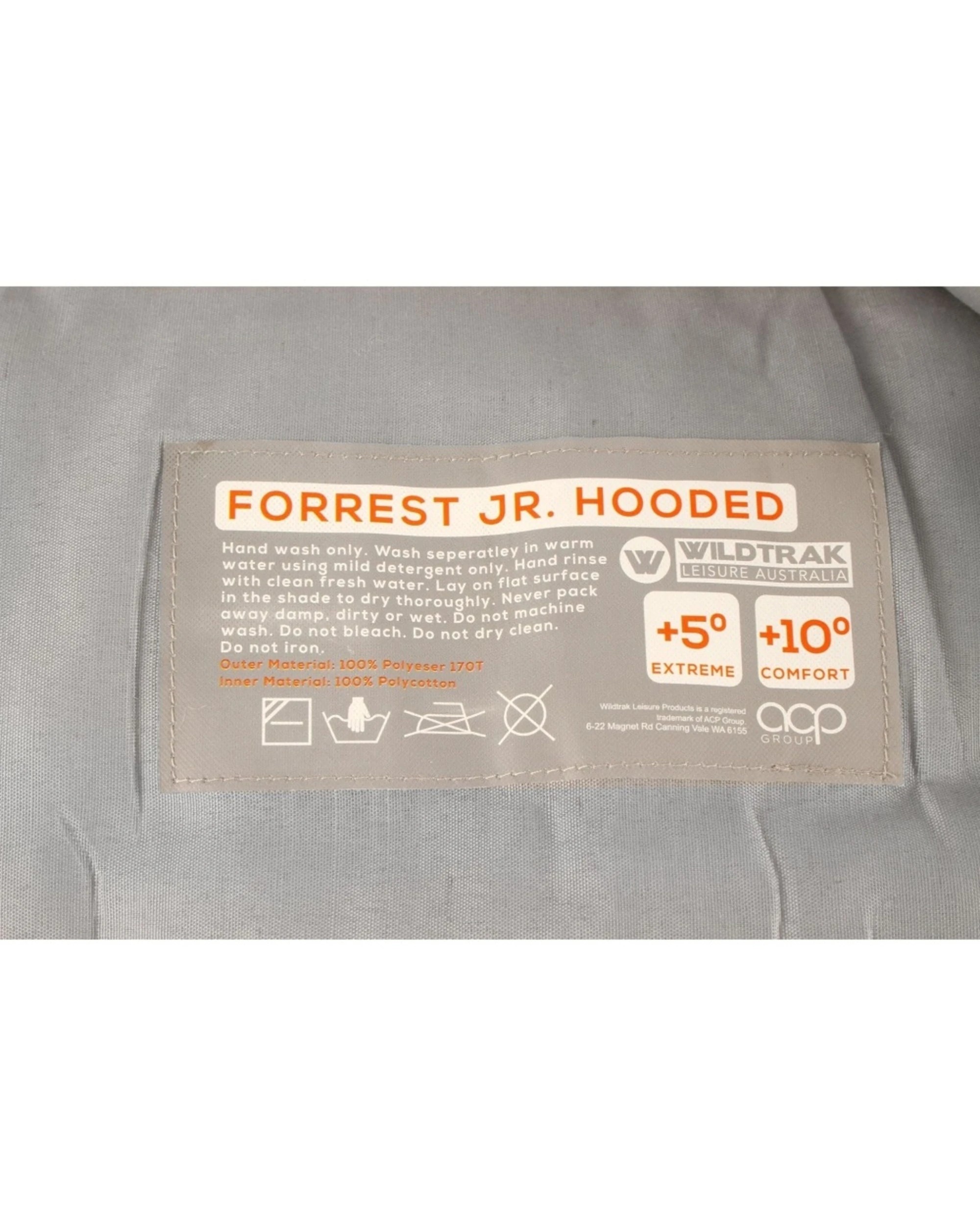 5 Wildtrak Forrest Junior Hooded Sleeping Bag Breathable Lining - Blue, 5 of 5