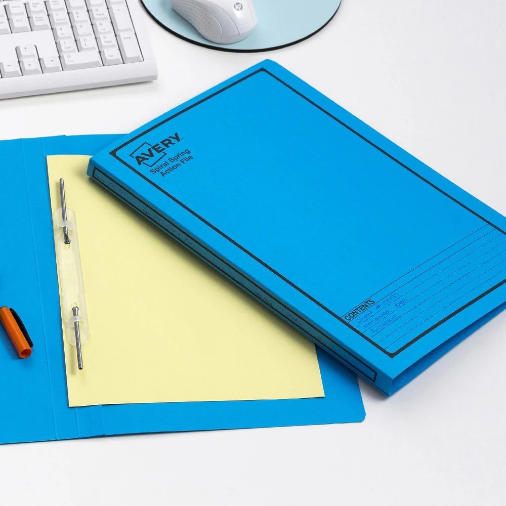 4 Avery Foolscap Spiral Spring Files Blue 5 Pack, 4 of 4