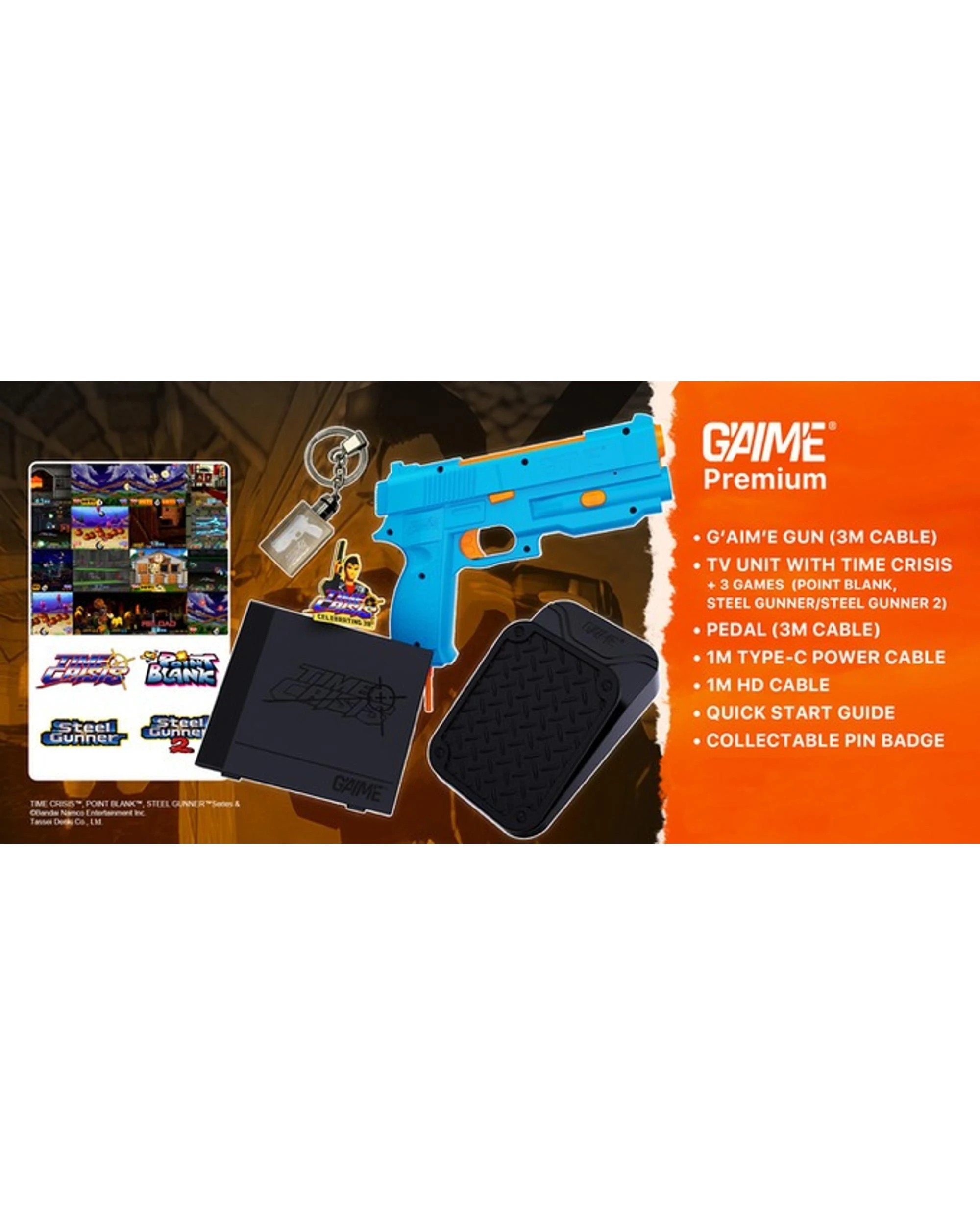 3 G'AIM'E Time Crisis Gun Controller Set for Modern TVs - 1 Gun Premium Pack - Blue, 3 of 9