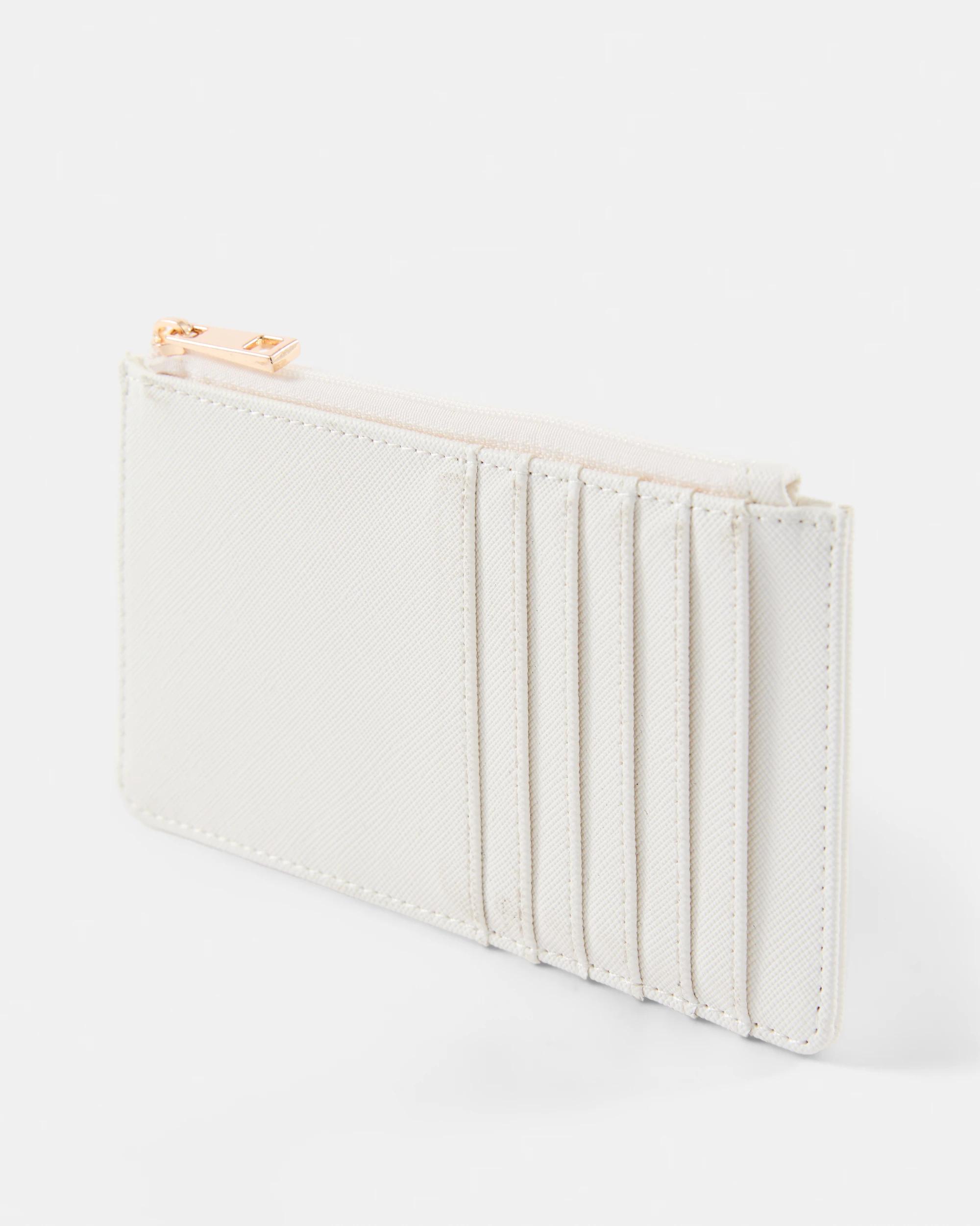 3 Zip Card Purse Fawn White, 3 of 4