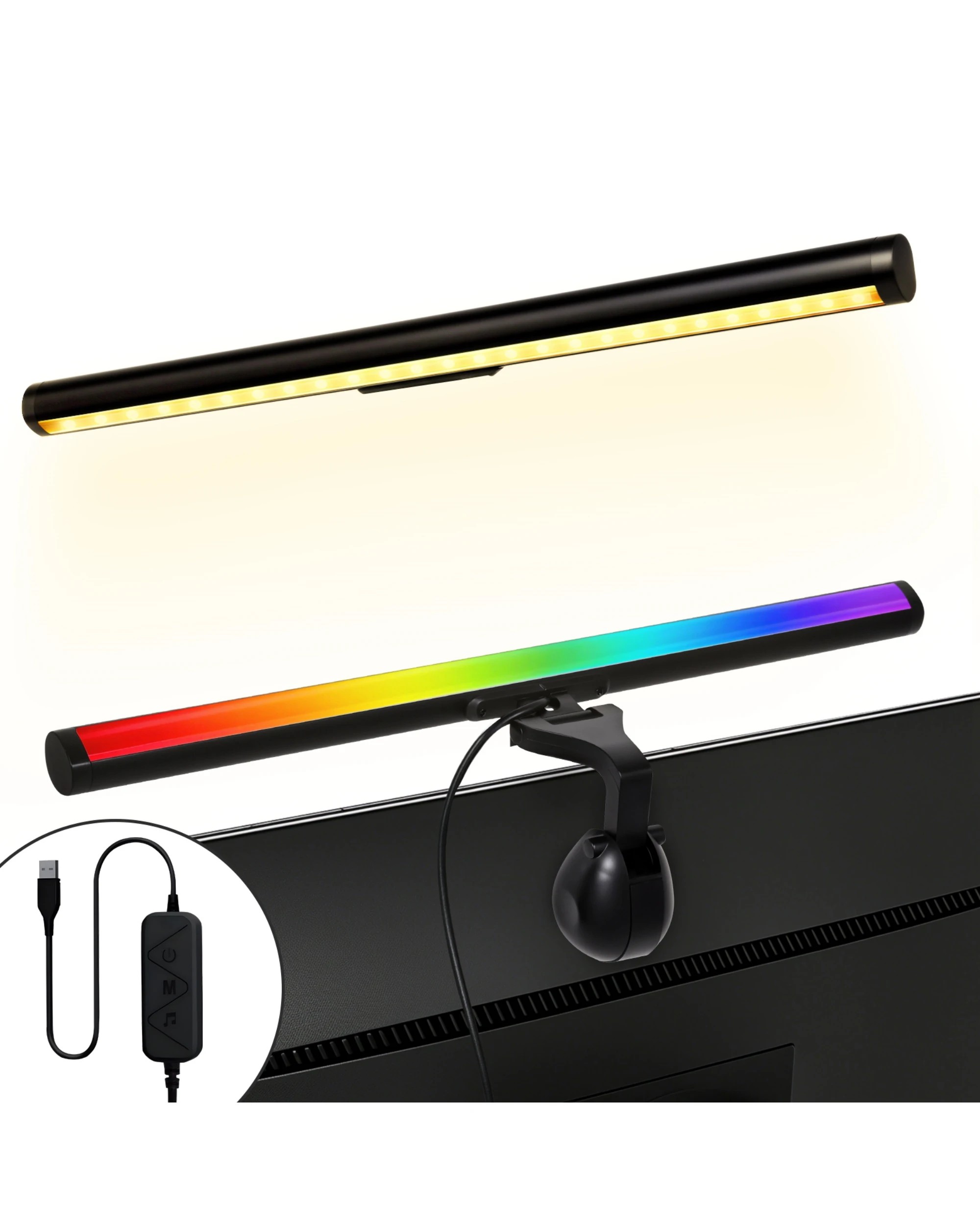3 Advwin 40cm Monitor Light RGB Backlight Dual Light Computer Light Bar Gaming Office Desk Lamp - Multi, 3 of 6