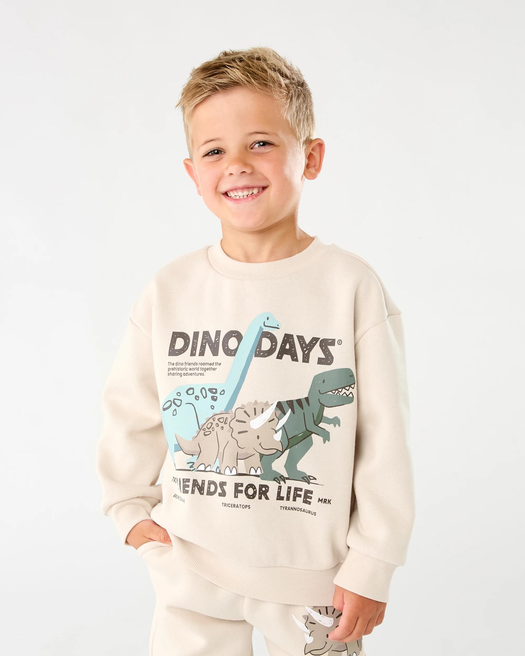 1 Print Crew Neck Sweatshirt Bge Dino, 1 of 7
