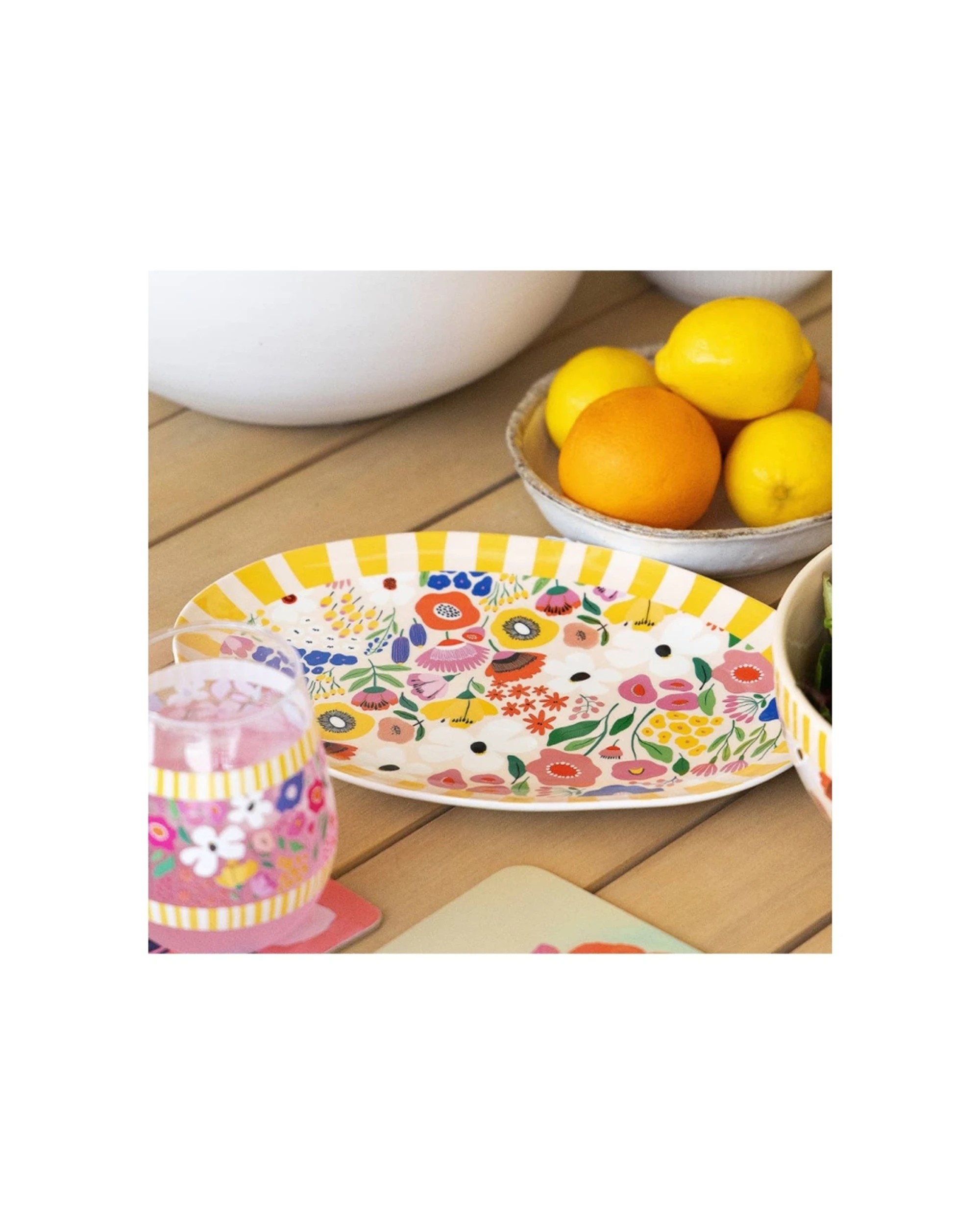 6 Splosh 2PK Billie Ceramic Serving Plate Printed Decal Microwave Dishwasher Safe - Multi, 6 of 6