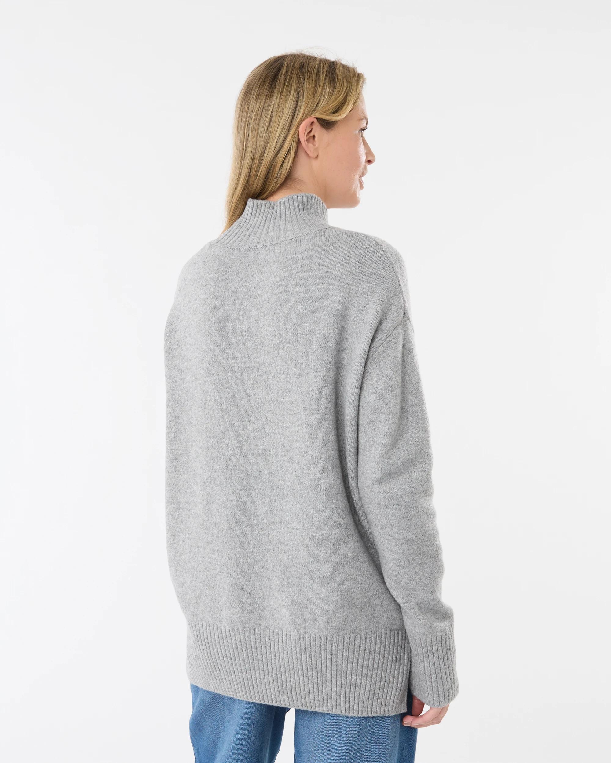 3 Funnel Split Hem Jumper Grey Marle, 3 of 6