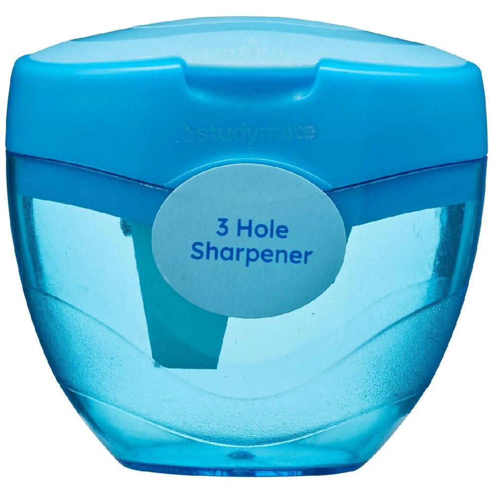 1 Studymate Barrel 3 Hole Sharpener Blue, 1 of 2