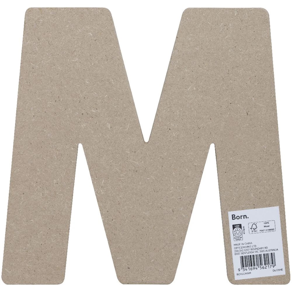 2 Born Wooden Alphabet Letter M 20cm, 2 of 3