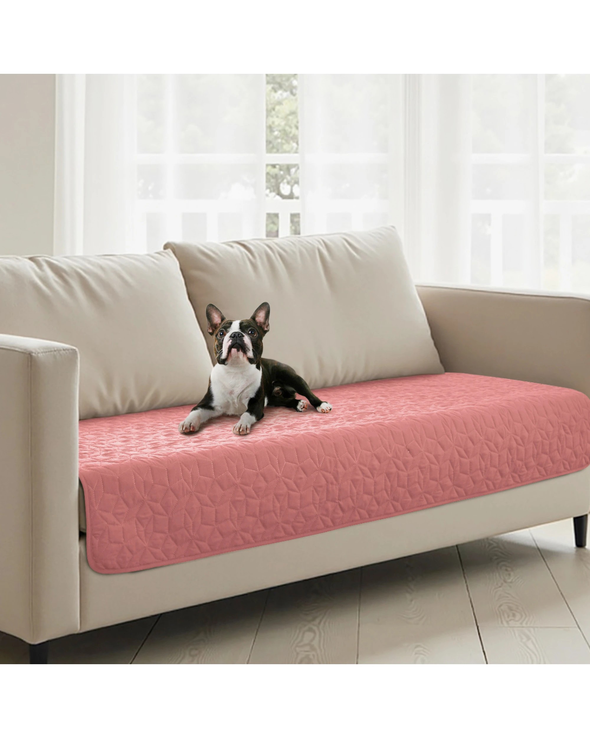 1 Charlie's Sofur Waterproof Dog 2-Seater Couch Cover Protector 76x178cm - Pink, 1 of 10